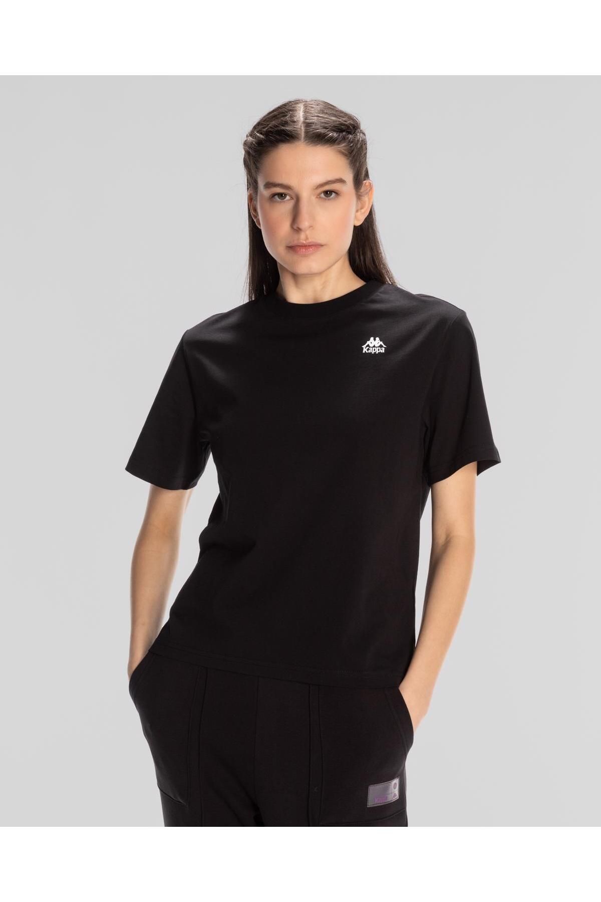 Kappa Authentic Shoshanna T-shirt Kadın Siyah Regular Fit Tişört
