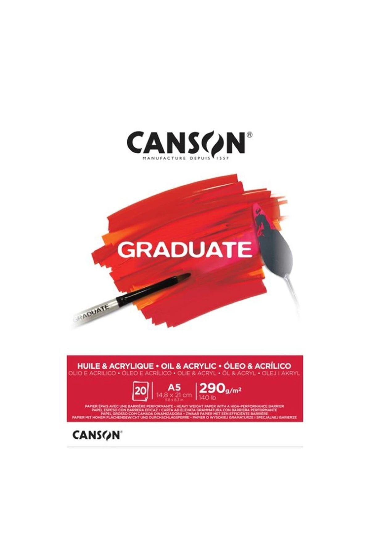 Canson A5 Graduate Oıl And Acrylıc Resim Defteri 290 Gr. 20 Yp.