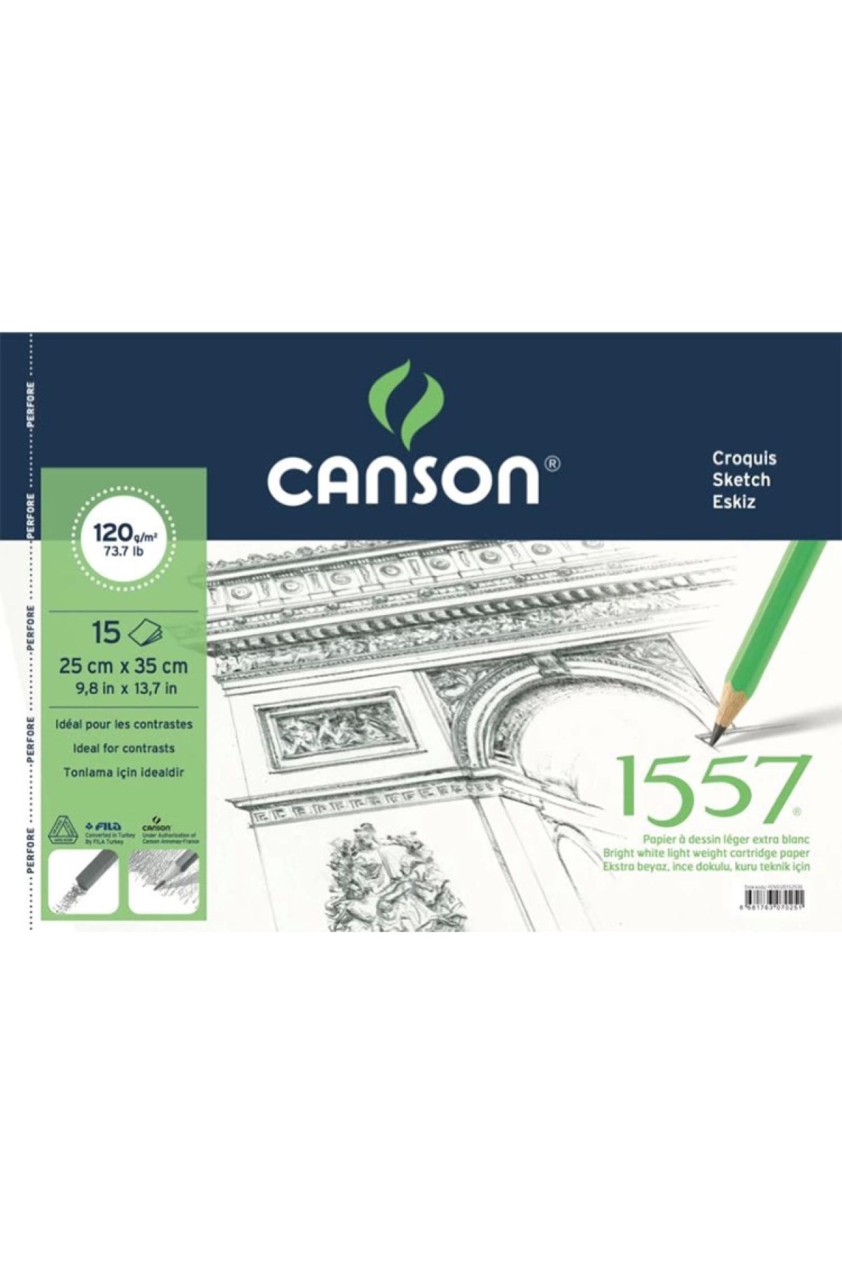 Canson 25x35 1557 Resim Defteri 120gr. 15yp.