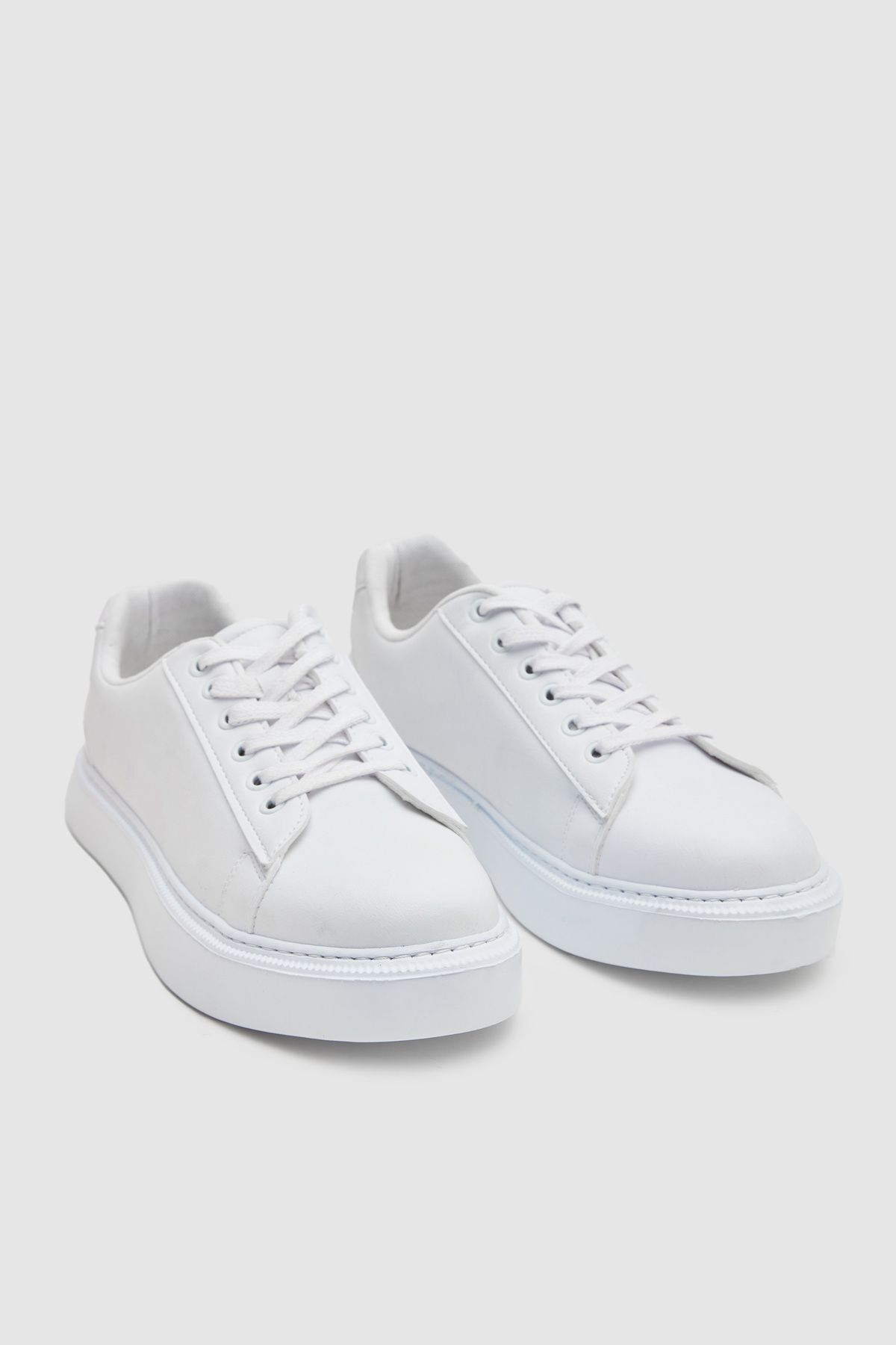 TWN Beyaz Kalın Beyaz Tabanlı Sneaker Ayakkabı