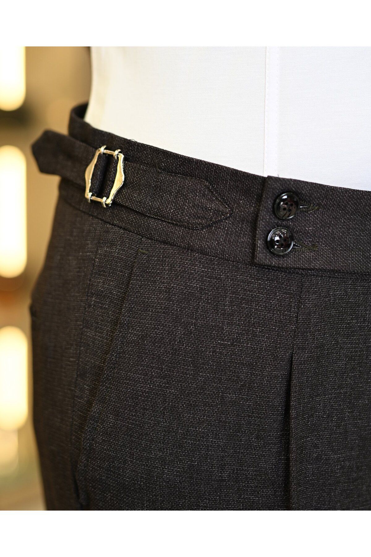 TerziAdemAltun İtalyan stil ceket yelek pileli pantolon takım elbise bordo T11315