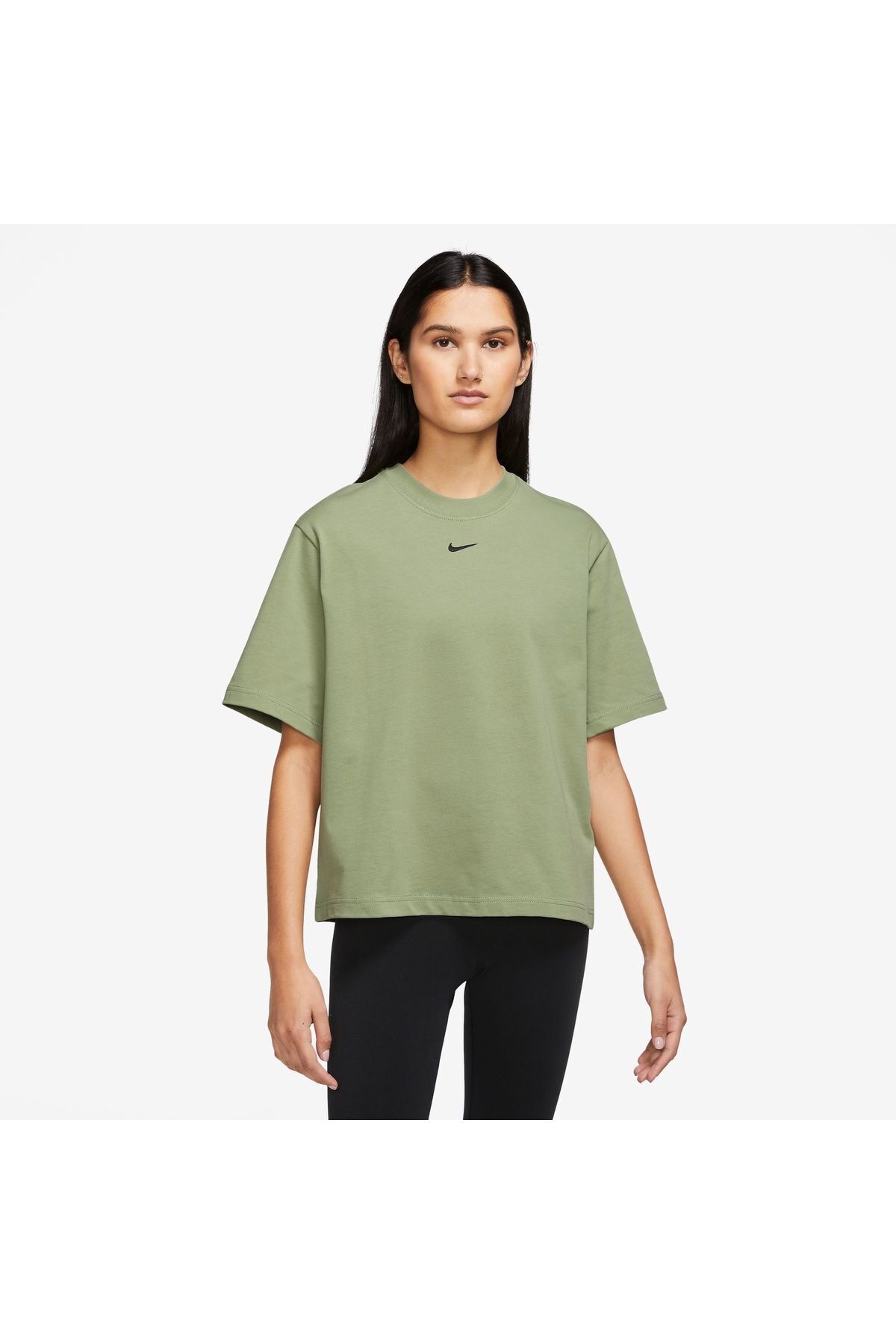 Nike Sportswear Loose Fit Short-SleeveOversize Yeşil Kadın T-shirt FD4149-386