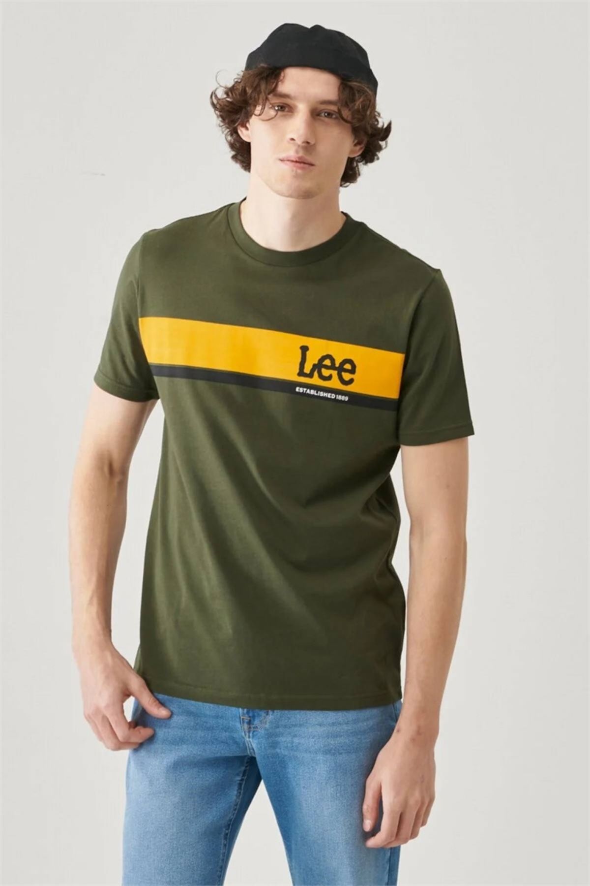 Lee Lightweight Ss Graphic Crew Neck Bisiklet Yaka Erkek T-shirt L211918801 Khaki