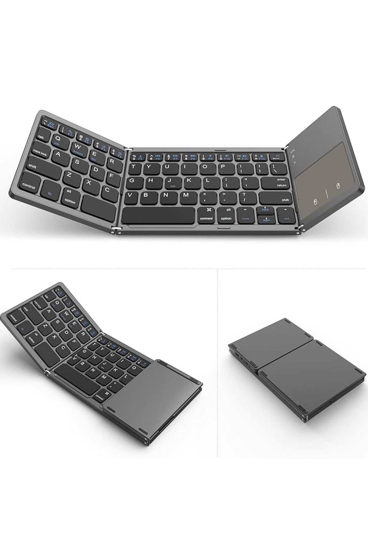 TECHNOMEN Bluetooth Katlanabilir Klavye Telefon Tablet Pc Uyumlu Touch Pad