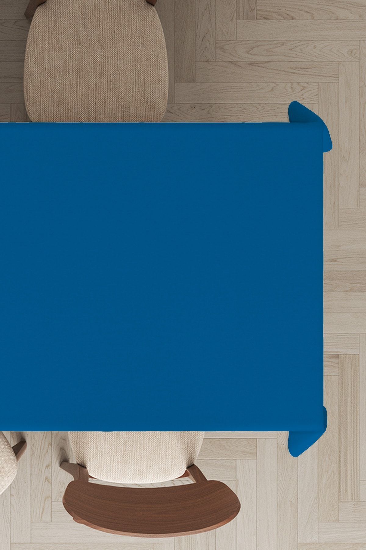 Viva Home Mavi Premium Tay Tüyü Kadife Leke Tutmaz Yıkanabilir Dokuma Kumaş Masa Örtüsü Mso021
