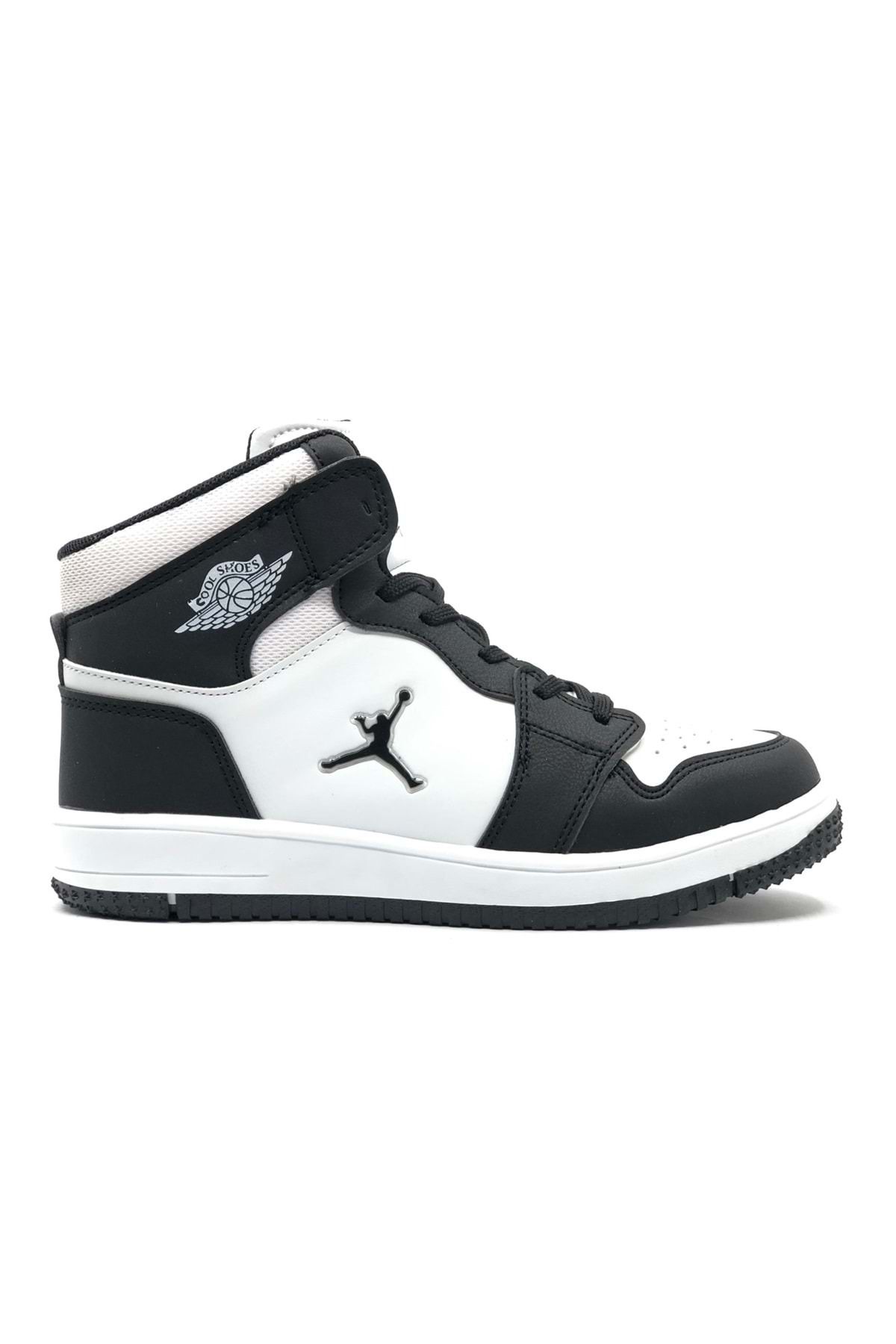 Kids Club Shoes Cool Jordan Glaxy Uzun Pekin Boğazlı Çocuk Spor Ayakkabı Siyah-beyaz