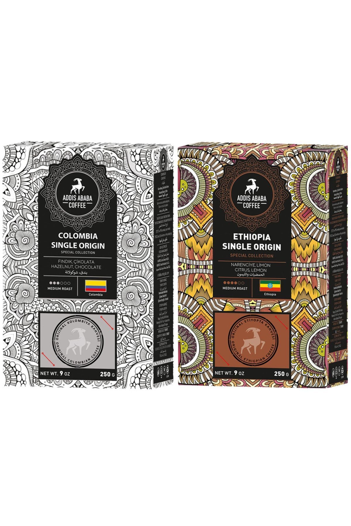 Addis Ababa Coffee Kolombiya Ve Etiyopya Single Origin Avantajlı Paket