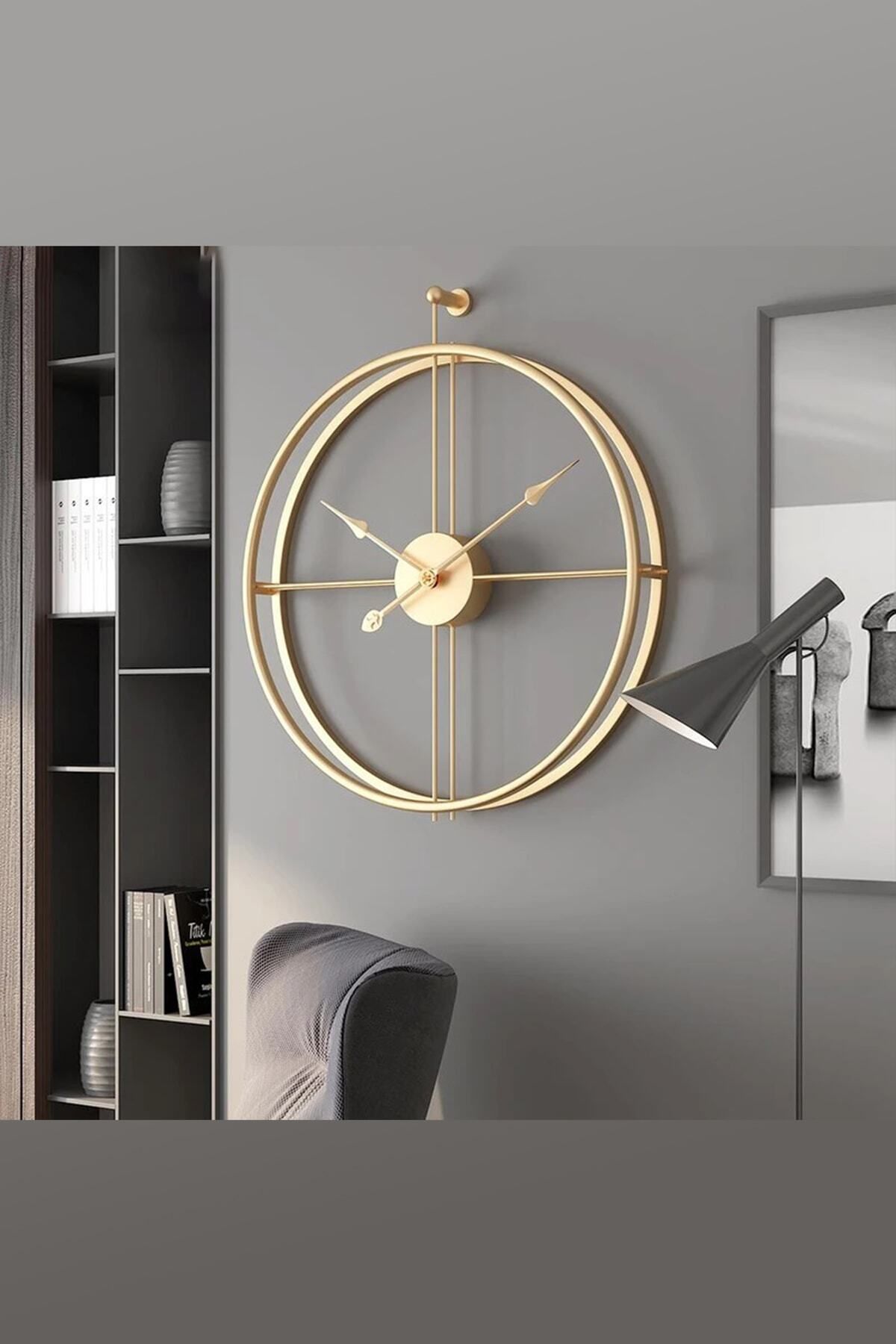 AGA KONSEPT La Clock 60 Cm Gold, Modern Dekoratif Ispanyol Tarzı Duvar Saat
