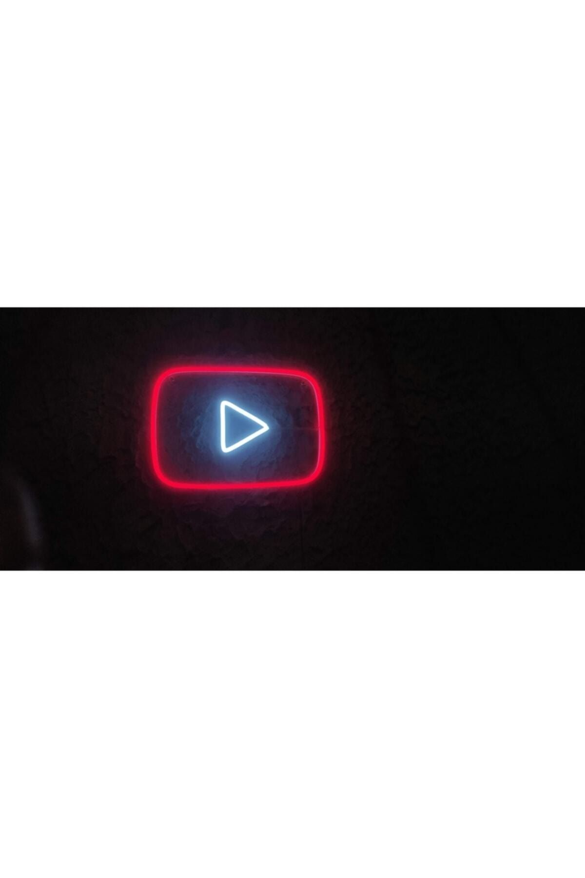 vinyuup Youtube Logo Neon Led Aydınlatma 30 x 20 cm