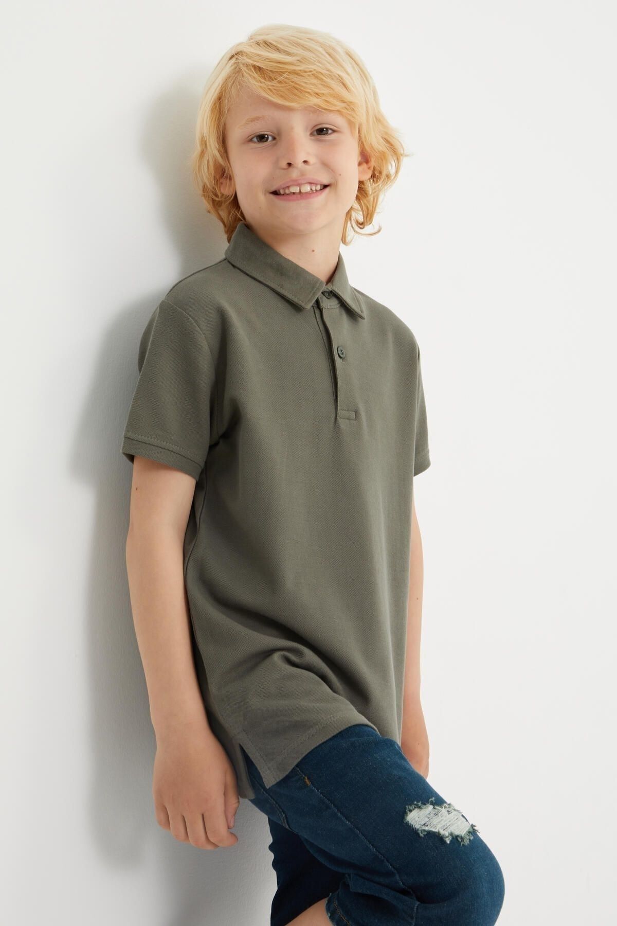 TOMMY LIFE Çağla Klasik Kısa Kollu Polo Yaka Erkek Çocuk T-shirt - 10962