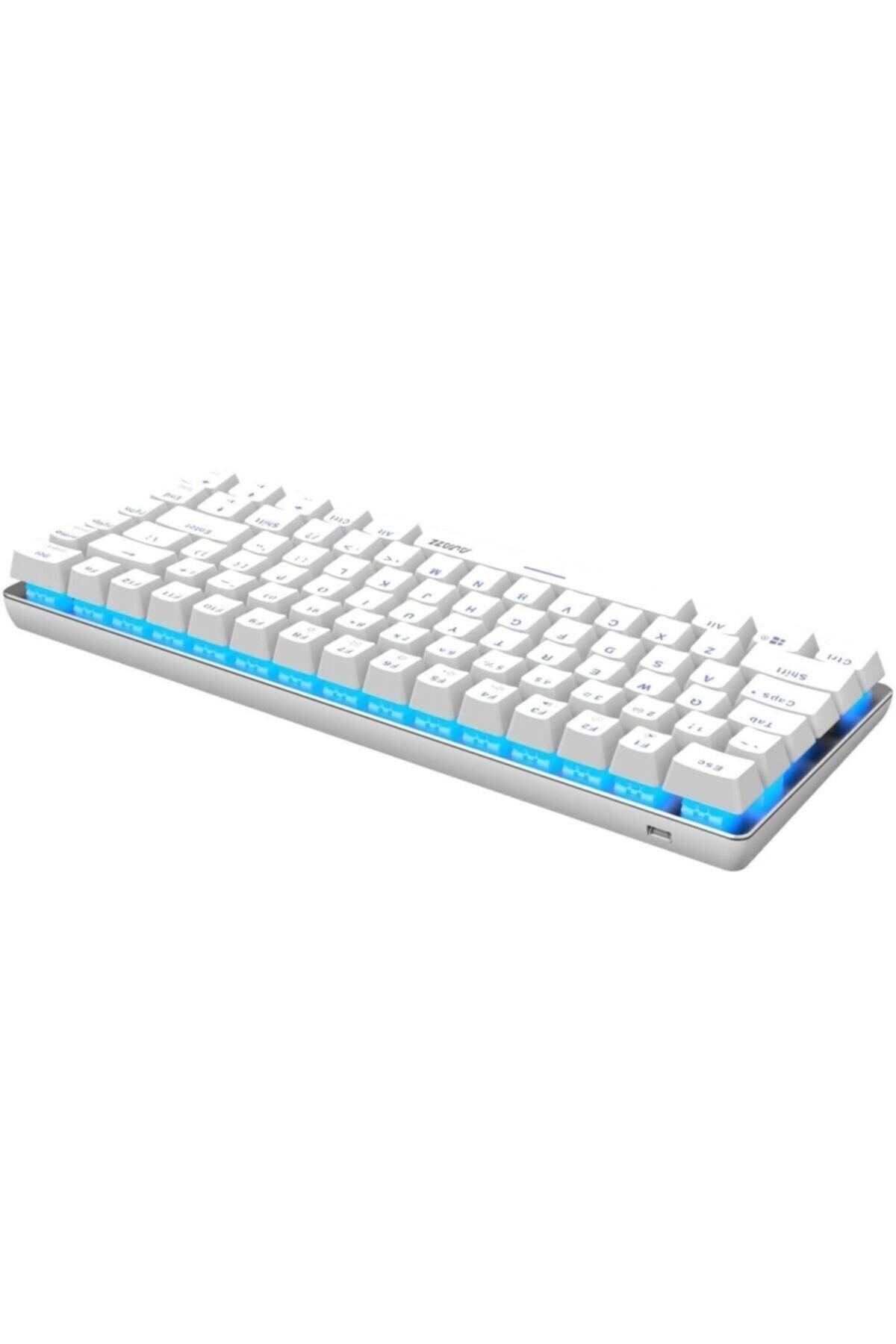 YUSOFT Ajazz AK33 Blue Switch Keyboard Mechanical 82 Keys Tuş Oyun Klavye Mavi