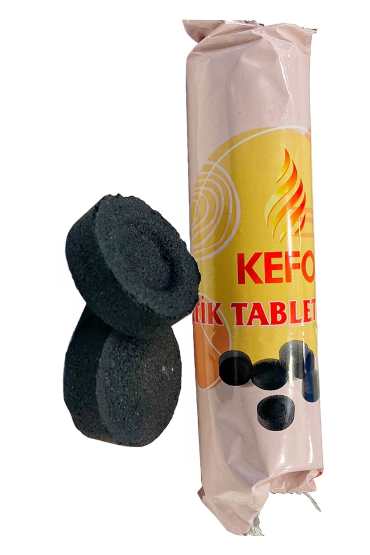 Kefo Pratik Buhur, mangal ve nargile tutuşturmak için çakmak ile yakabileceğiniz pratik tablet kömür