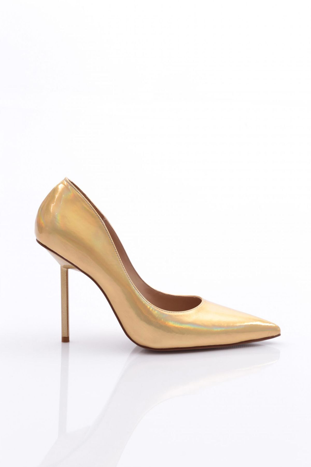 Dgn 4550 Kadın Topuklu Ayakkabı Altın Metalik