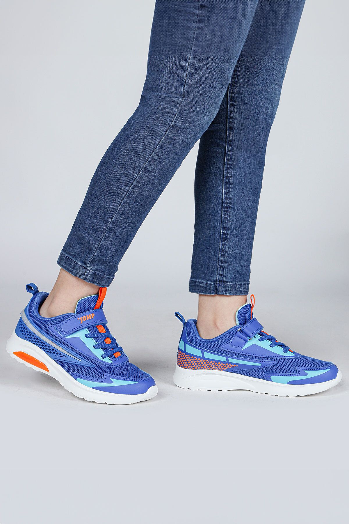 Jump 30007 Mavi - Turuncu Erkek Çocuk Sneaker Günlük Spor Ayakkabı