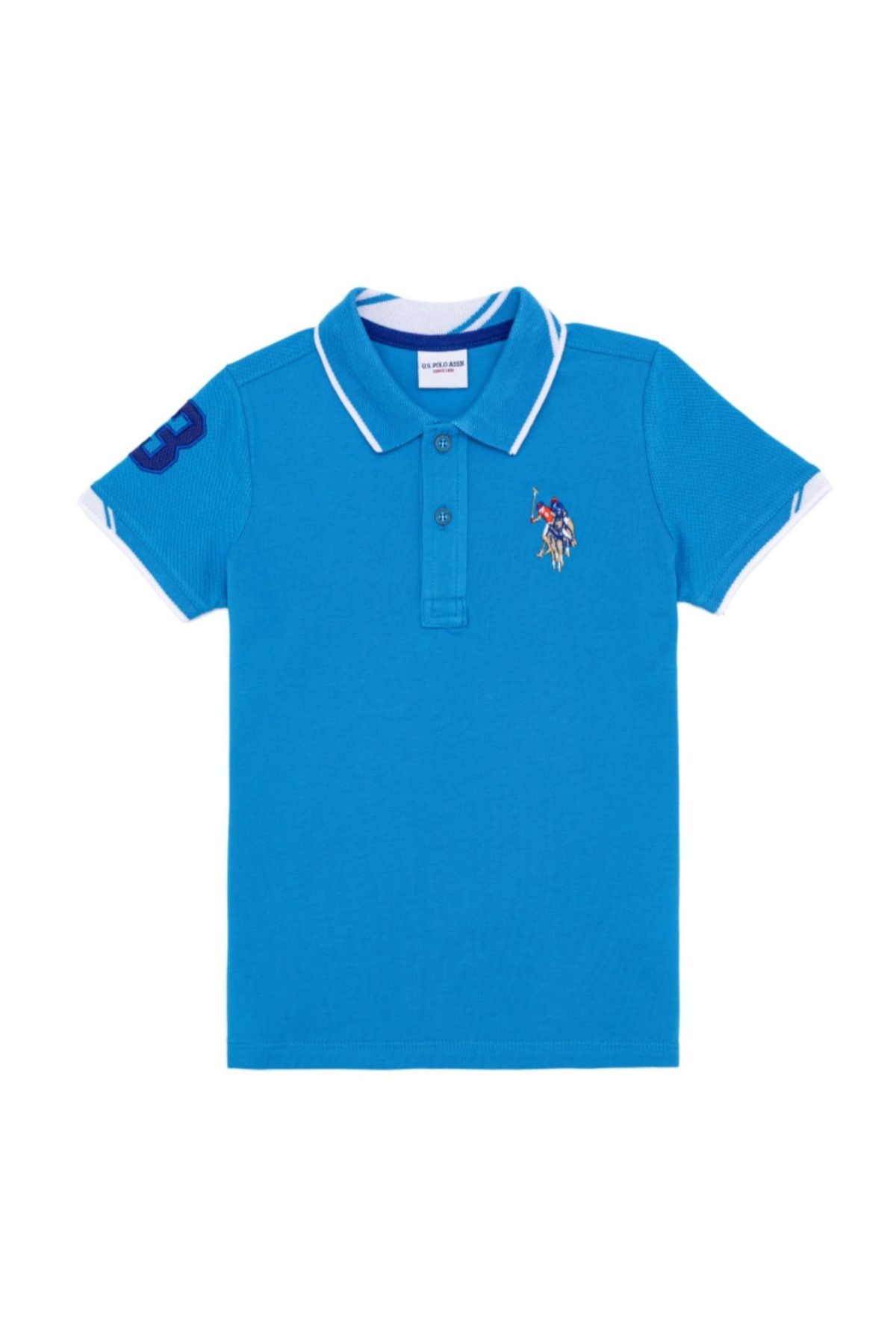 U.S. Polo Assn. Erkek Çocuk mavi  Polo Yaka T-shirt Basic