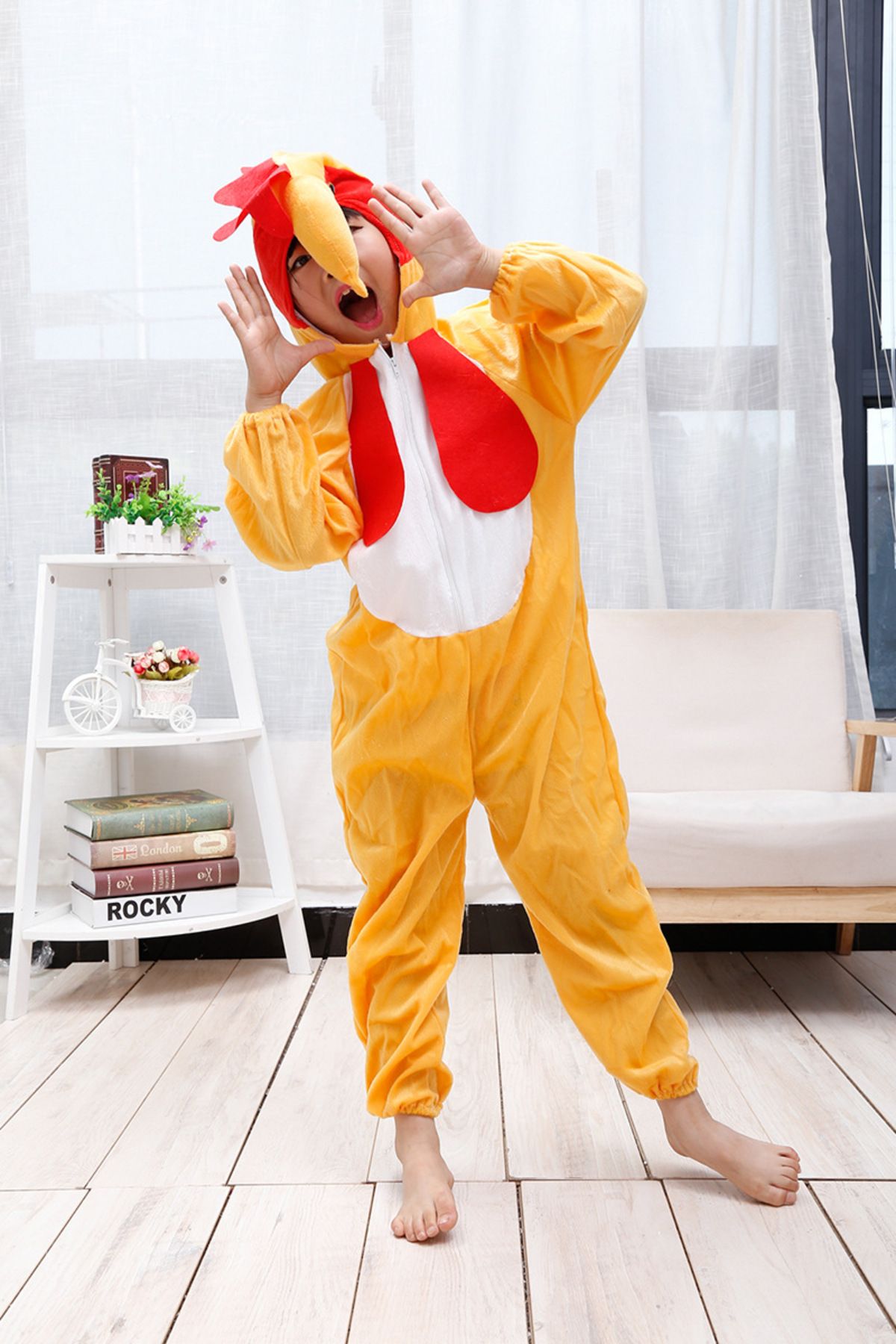 Skygo Çocuk Horoz Kostümü - Tavuk Kostümü 2-3 Yaş 80 cm