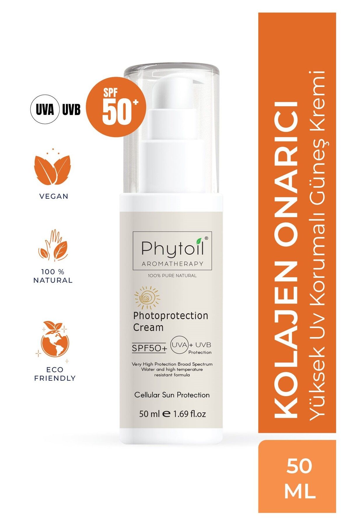 phytoil Kolajen Onarıcı Mineral Organik Güneş Kremi 50ml Photoprotection Spf50+