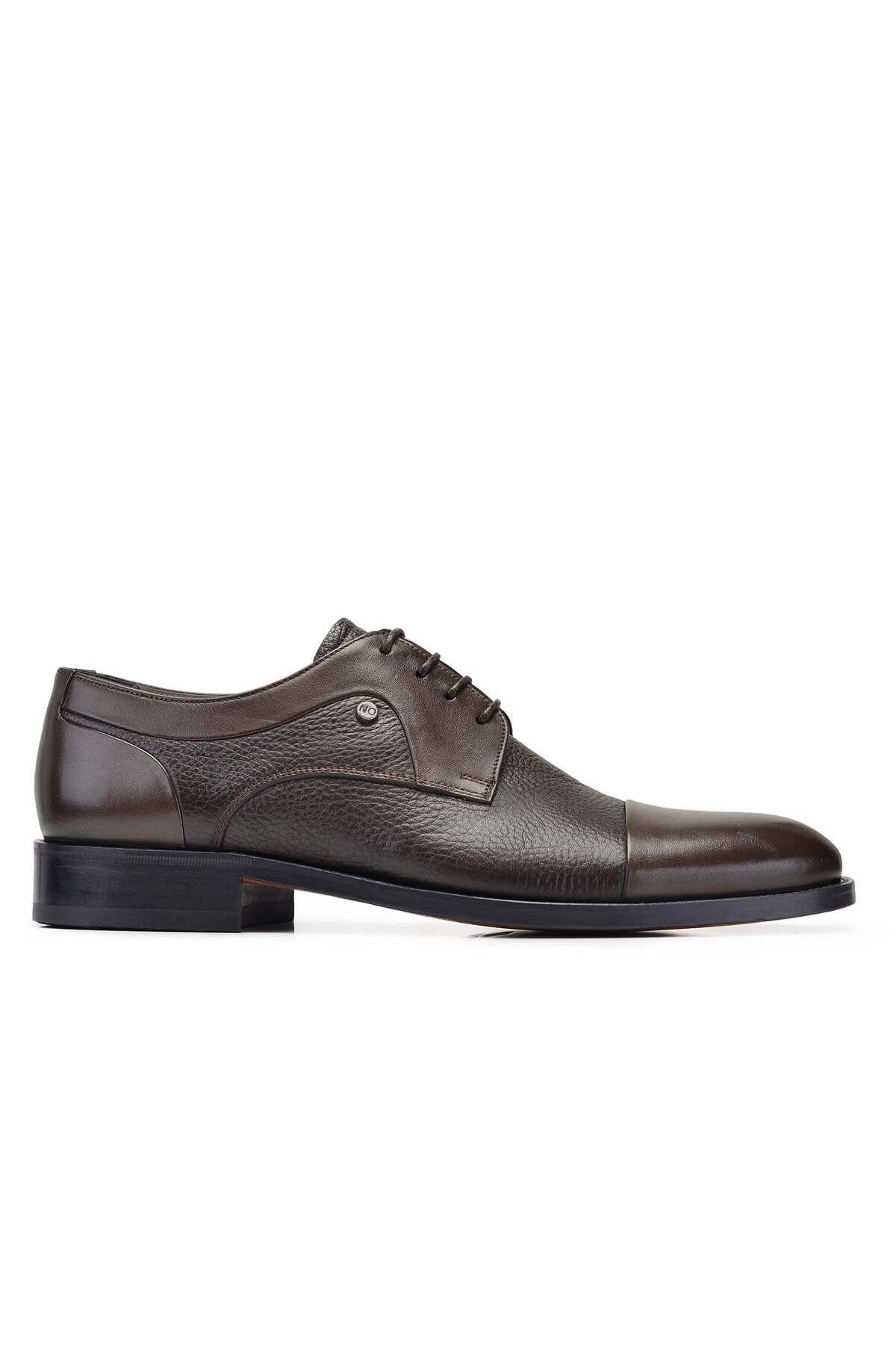 Nevzat Onay Kahverengi Klasik Bağcıklı Kösele Erkek Ayakkabı -10340-