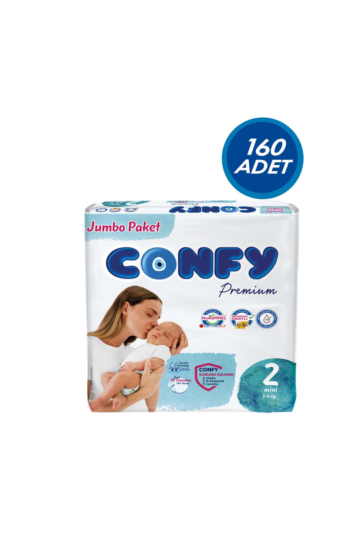 Confy Premium 2 Numara Bebek Bezi Mini 3 - 6 Kg 160 Adet