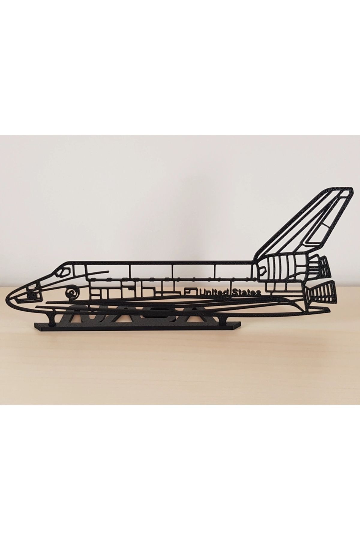 three3dprints Space Shuttle Lateral 20cm Plastik Masa Süsü Masa Dekorasyonu