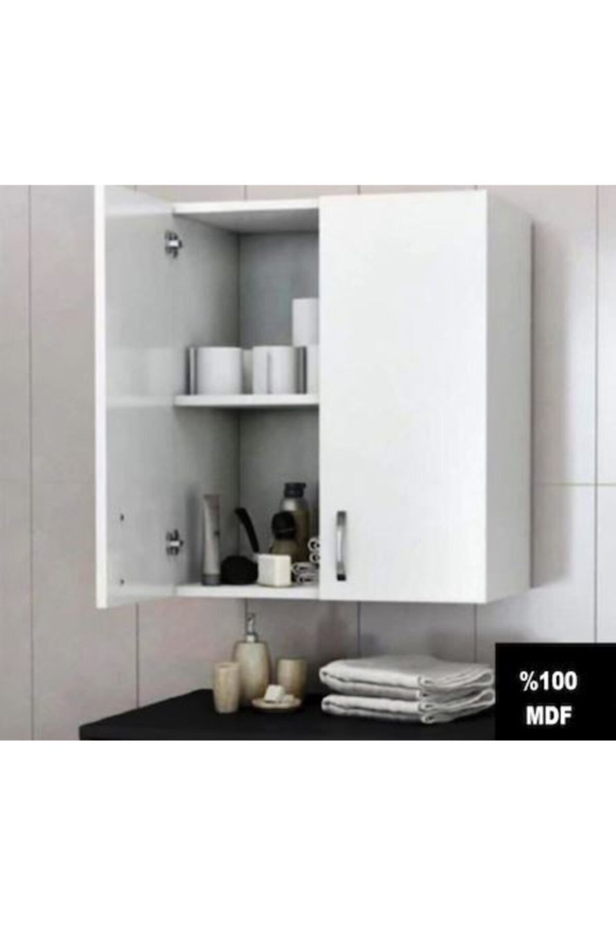 zerkaconcept Damla Tamamı Mdf Banyo Üst Dolabı, Çamaşır Makinası Üstü, Mutfak Dolabı
