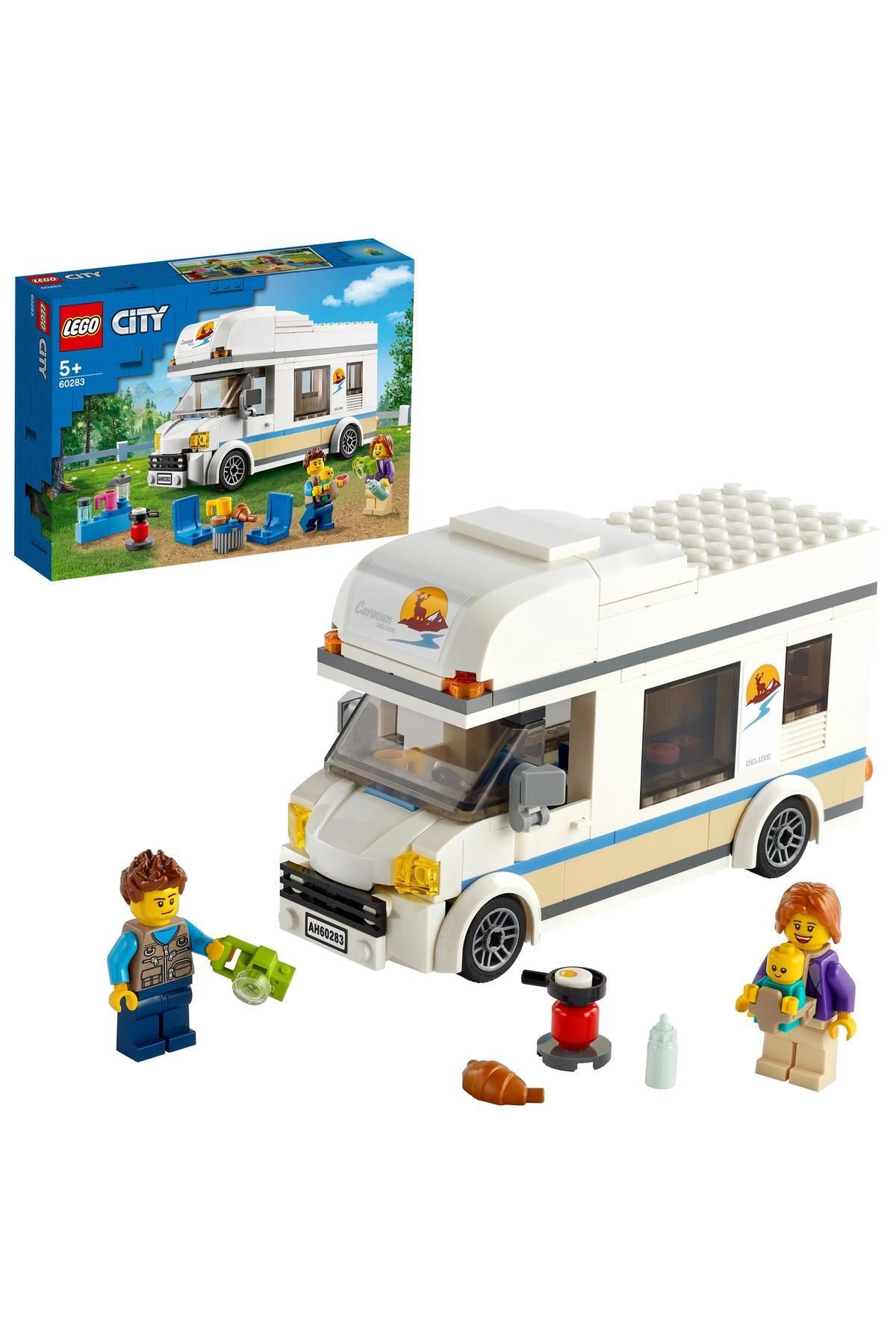 LEGO ® City Tatilci Karavanı 60283 Yapım Seti; Çocuklar için Harika bir Tatil Oyuncağı (190 Parça)