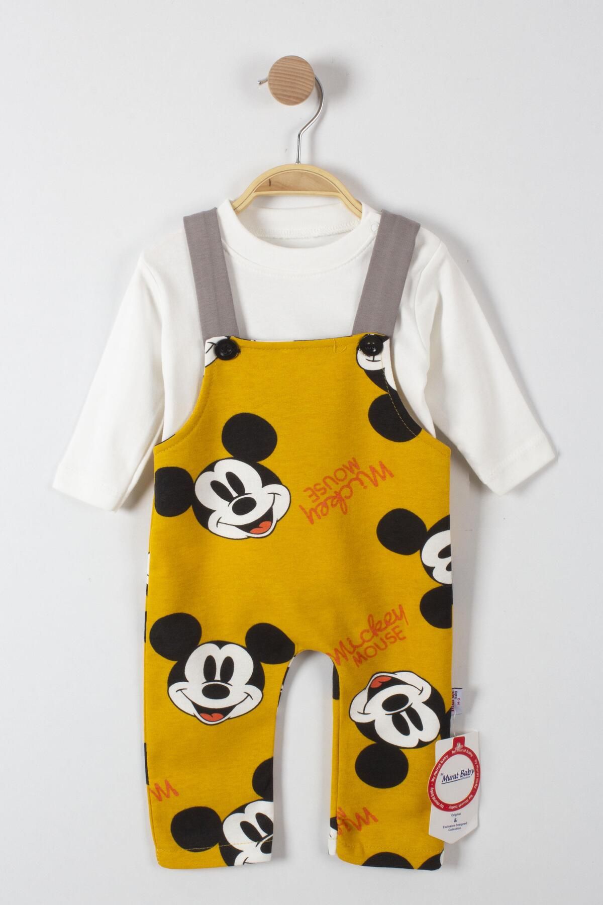 Murat Baby Mickey Mouse Baskılı Düğme Detaylı Erkek Bebek Tulum