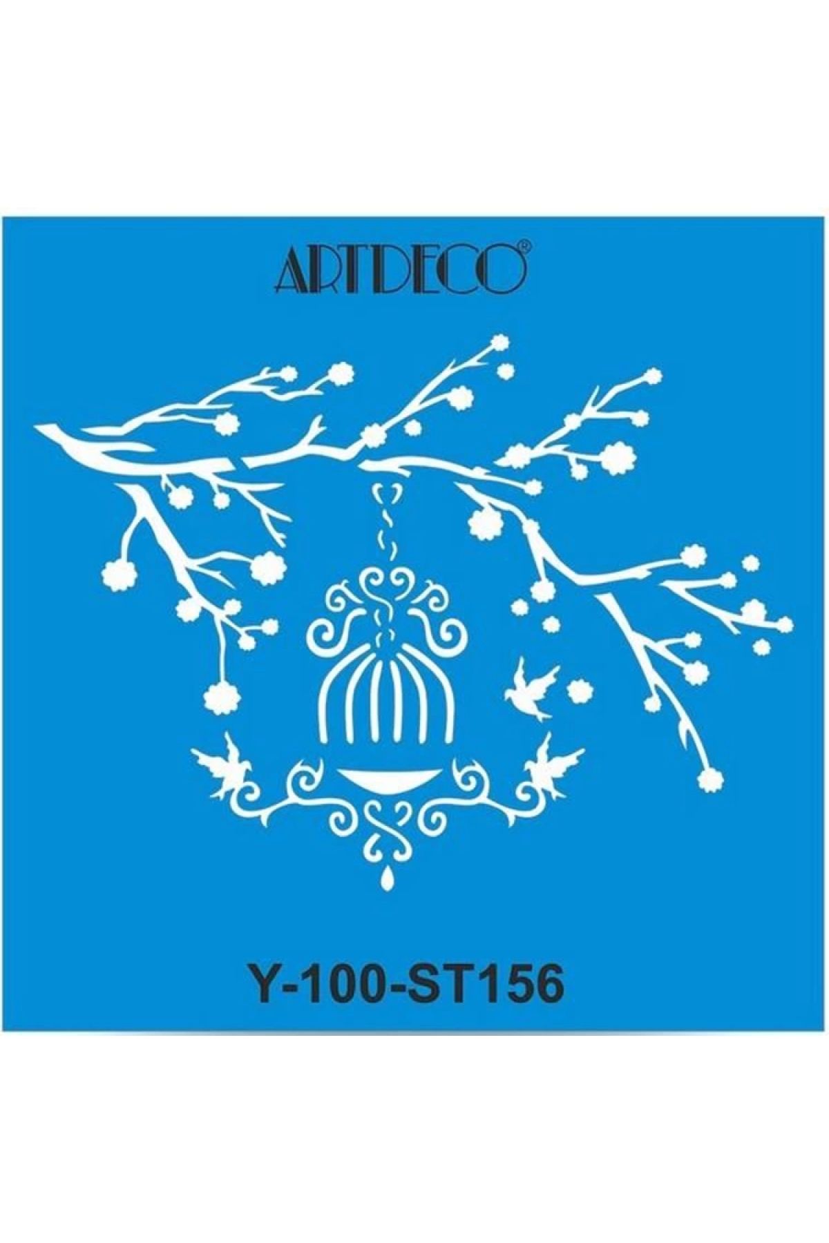 Artdeco Stencil 30x30cm Daldaki Kafes 156