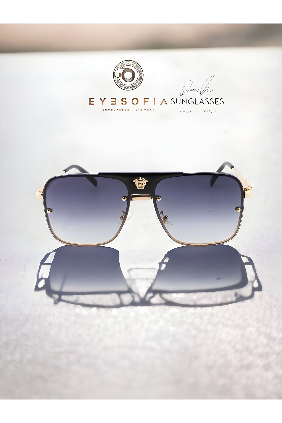 Eyesofia Büyük Boy Siyah Luxury Yeni Sezon Popüler Unisex Güneş Gözlüğü
