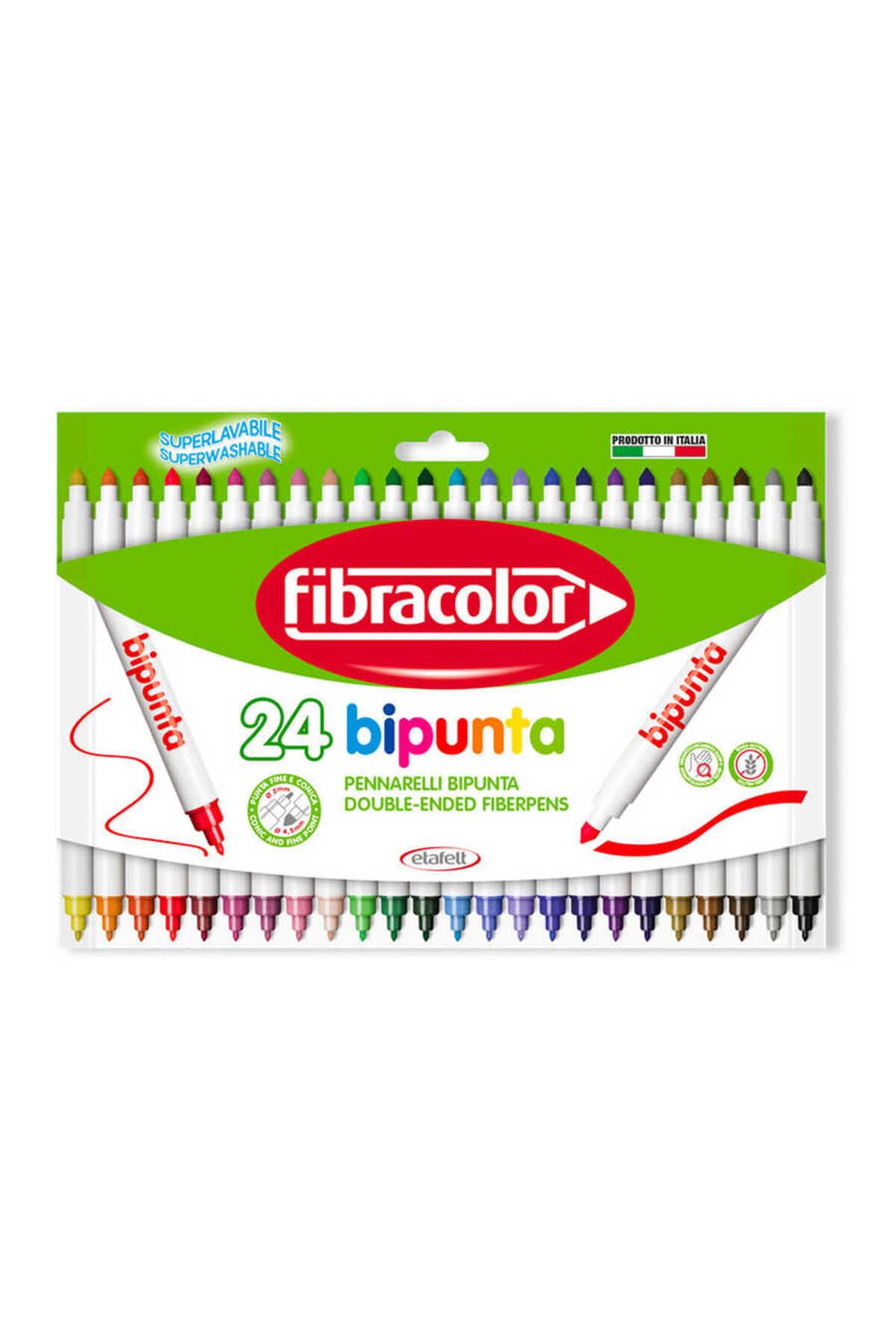 Fibracolor Bipunta Çift Uçlu Keçeli Kalem 24 Renk