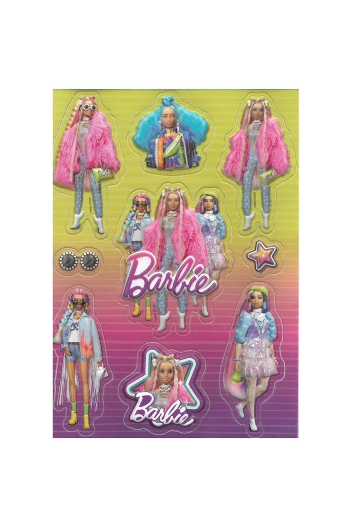 Barbie Cem B-4673 Kabartmalı Sticker