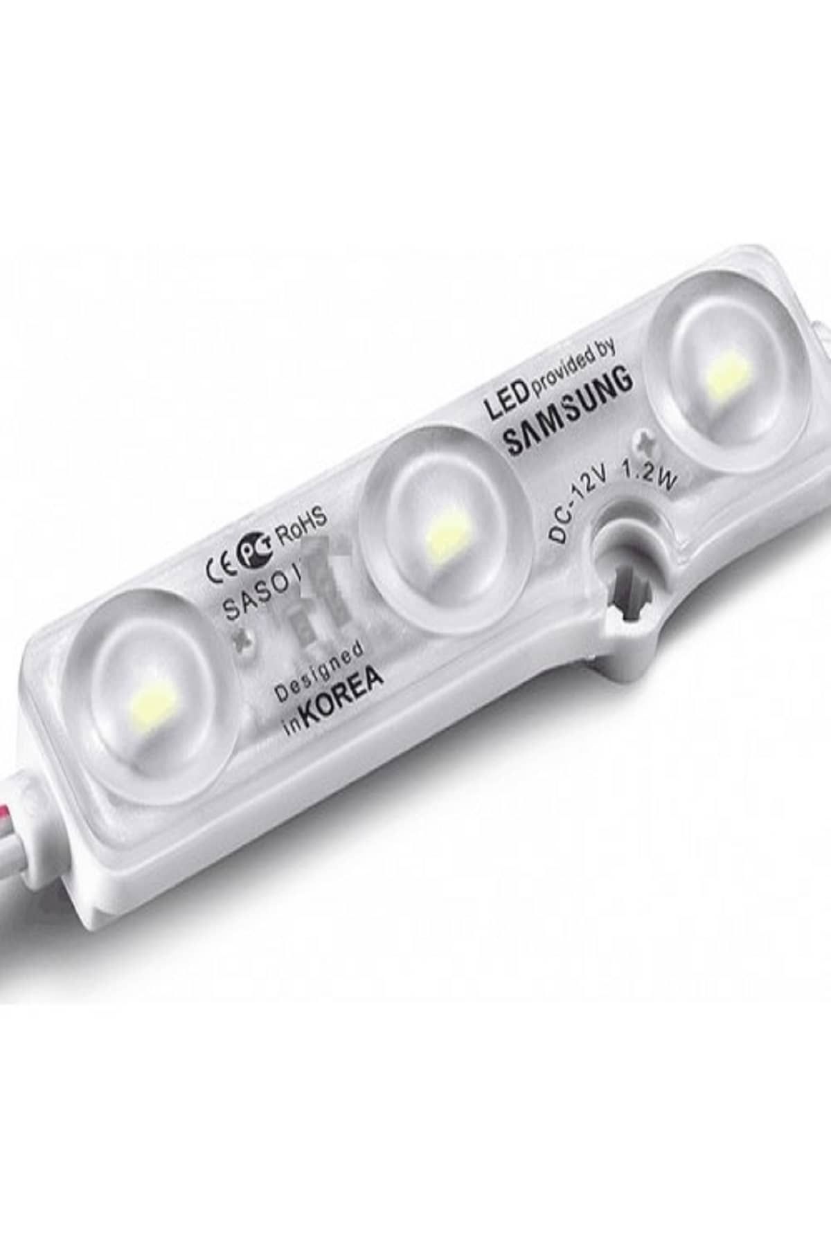 Samsung Çipli 3'lü Modül Led 10 Adet Beyaz Işık