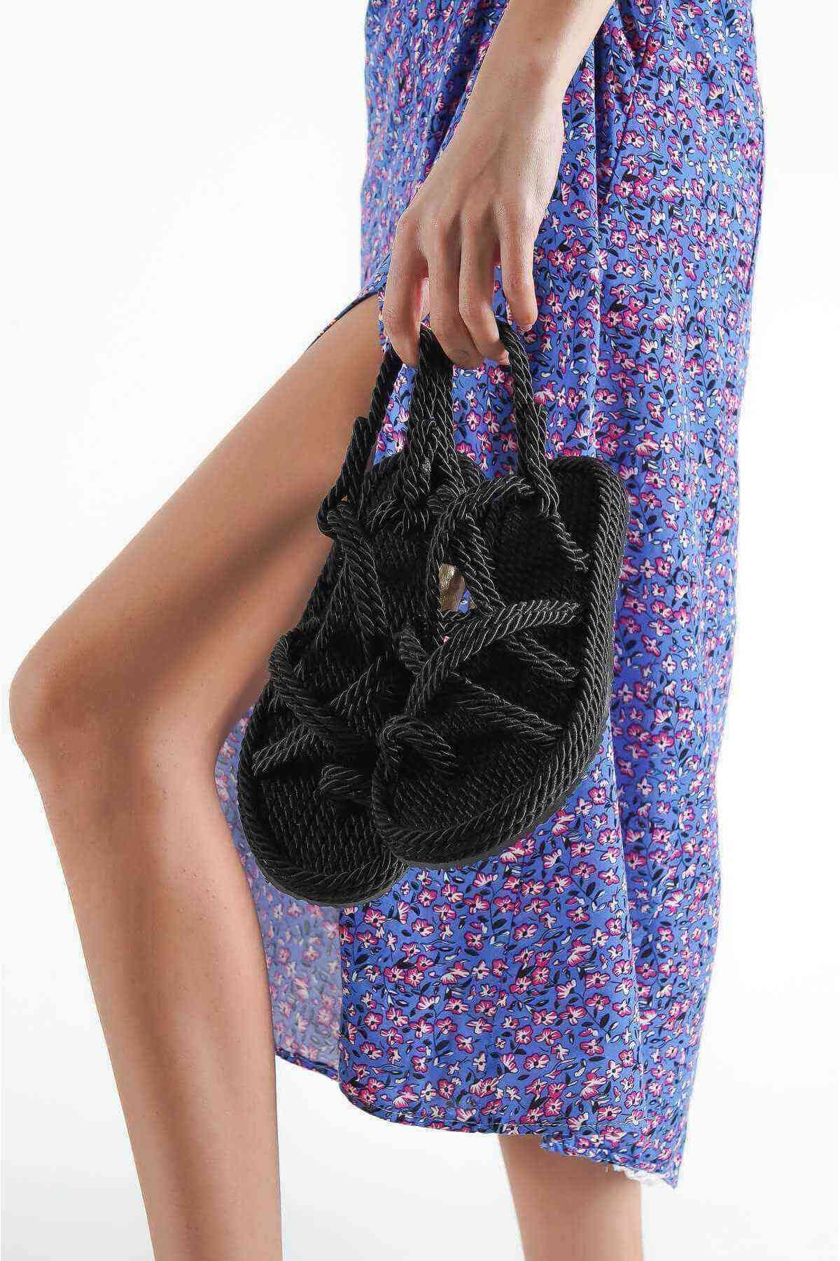 Genel Markalar Kadın Halat Sandalet - Siyah