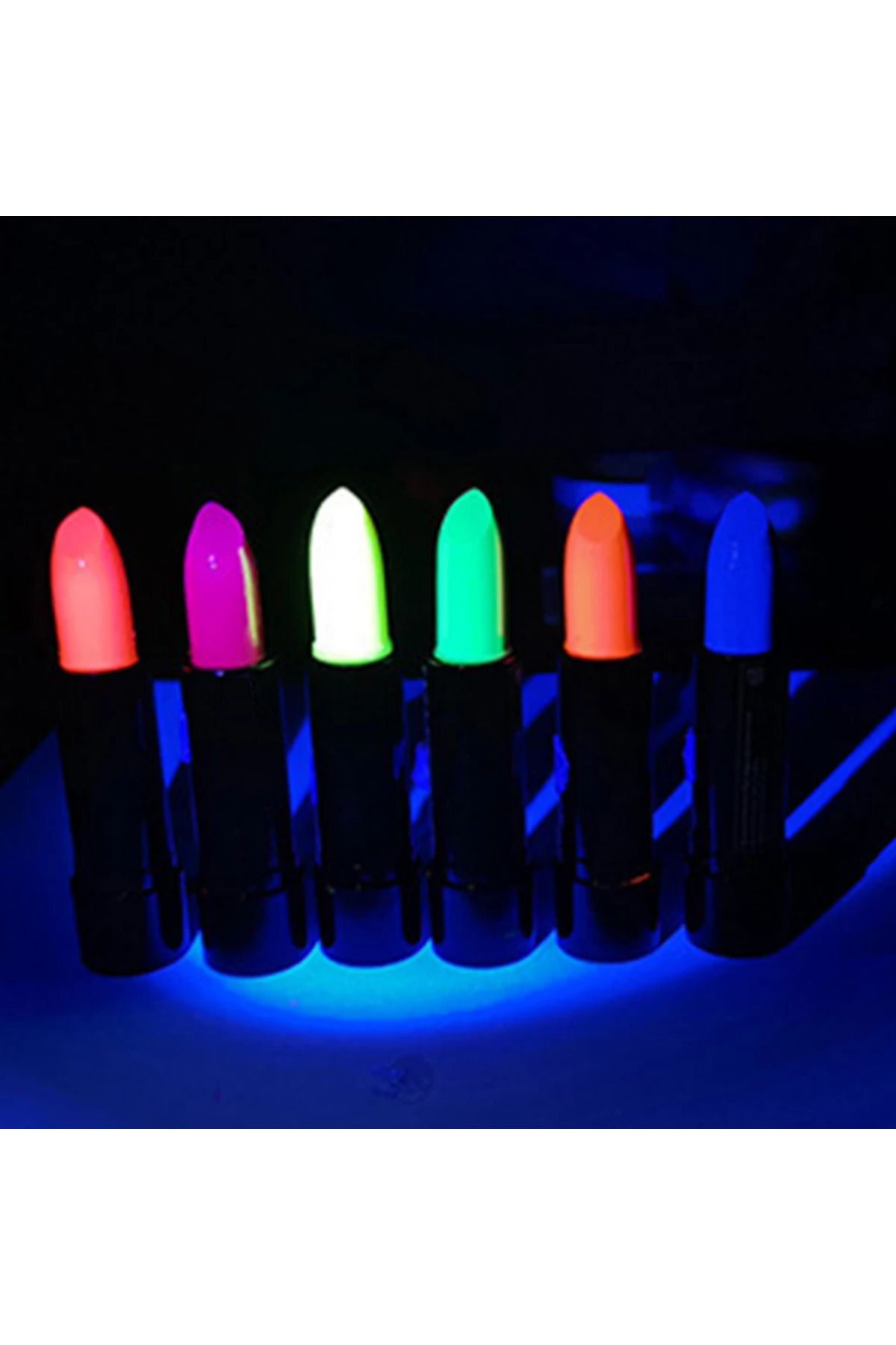NessiWorld Karanlıkta Parlayan Yanan UV Neon Ruj Yüz Boyama 6 Adet 6 Renk