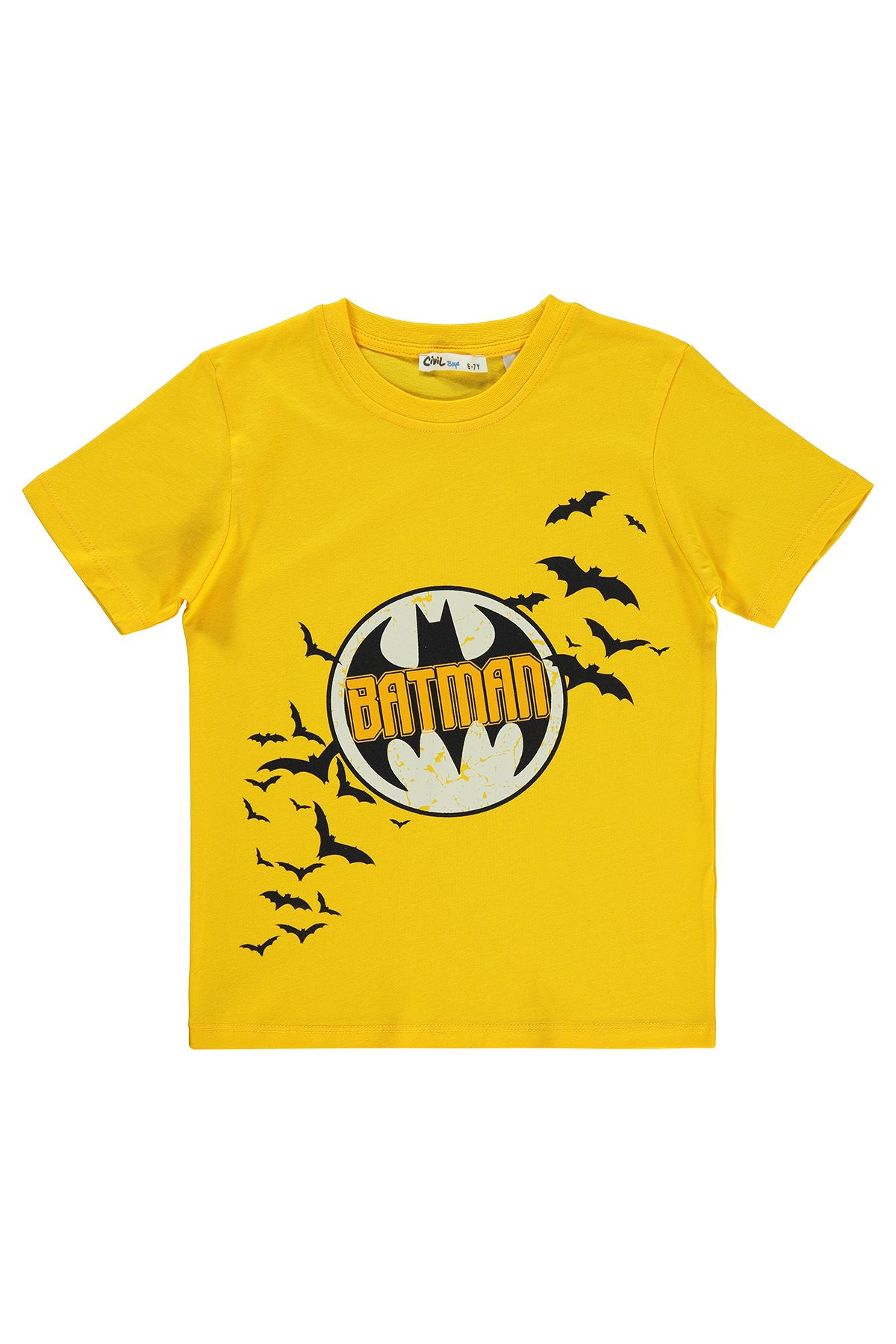 Batman Erkek Çocuk Tişört 6-9 Yaş Hardal