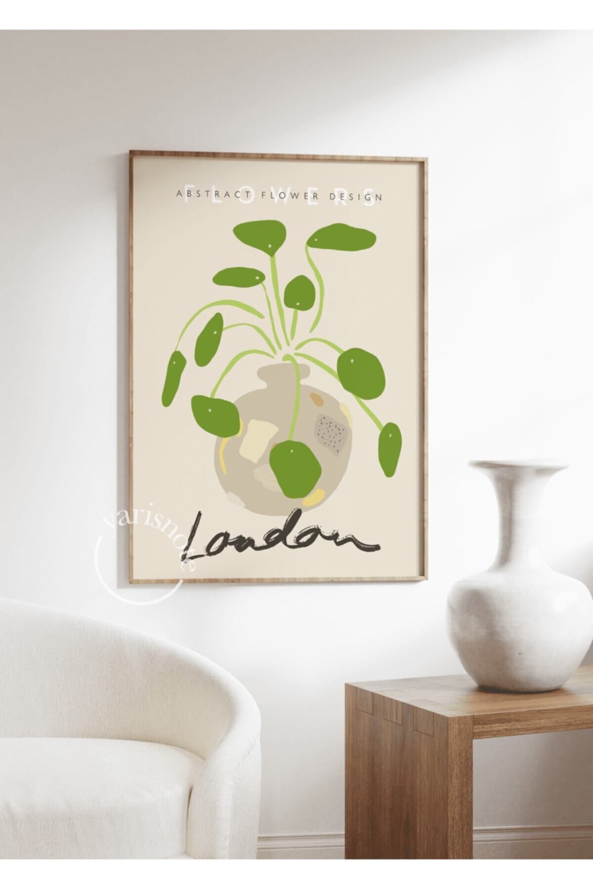 Yaris Note Abstract Flower London Çerçevesiz Poster