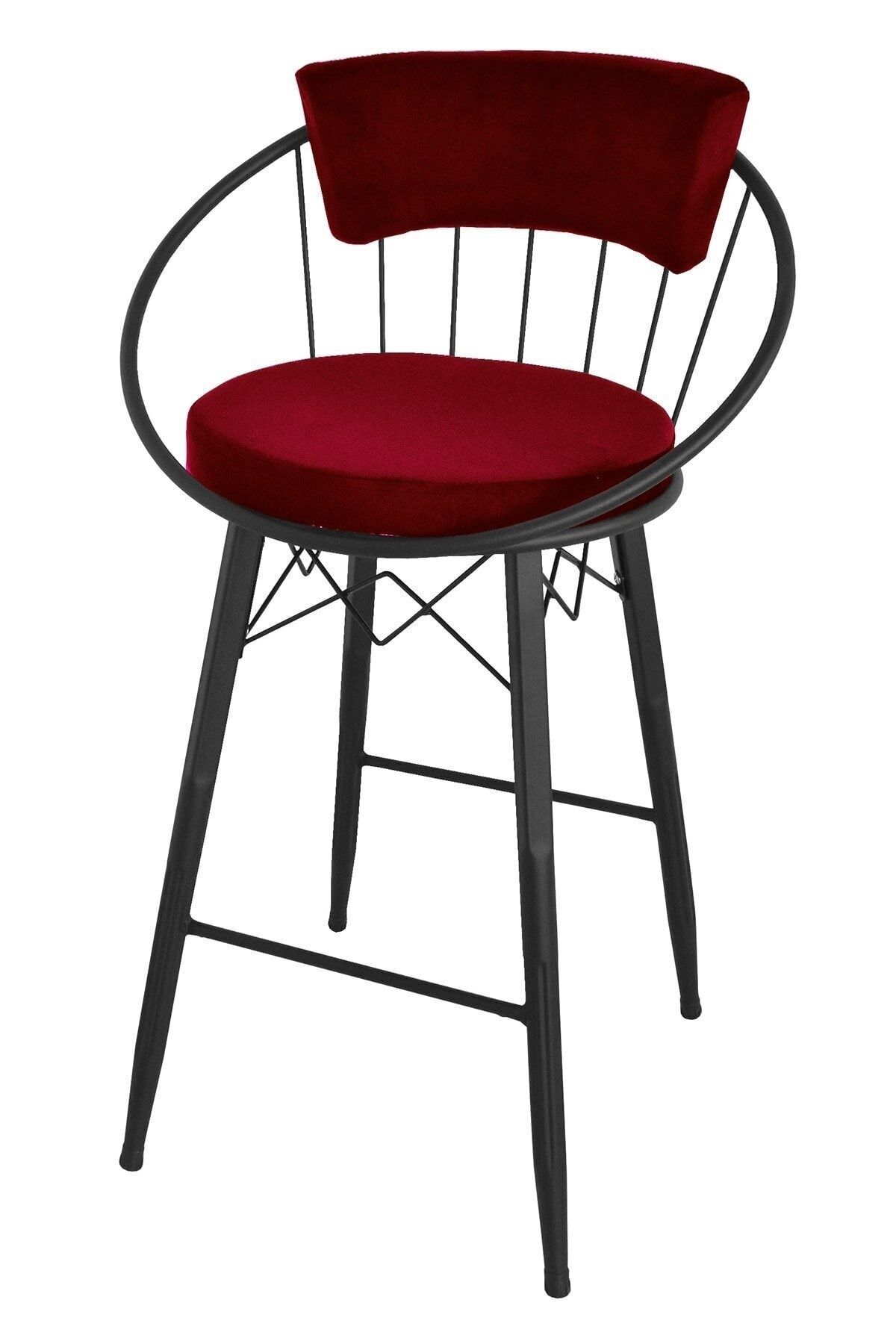 BY ORHAN GÜZEL Bar Sandalyesi , Ada Mutfak Sandalyesi , Bar Taburesi , Yüksek Sandalye Bordo