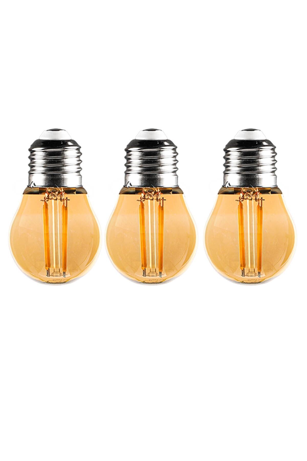 Begüsa G45 Rustik Led 3 Adet Ampul Sarı Top