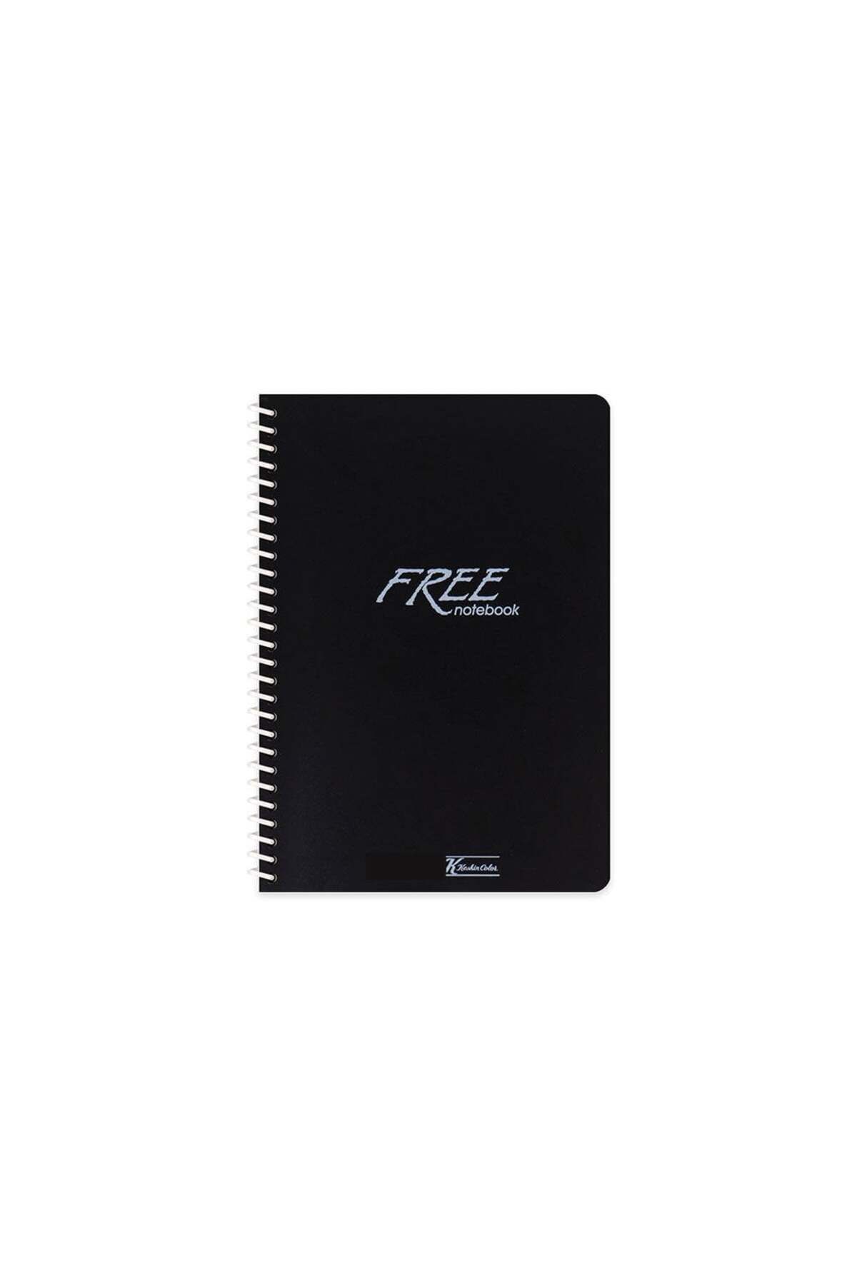 Keskin Color Keskin Color Free Spiralli Siyah Plastik Kapak 60 Yaprak A5 Kareli Defter