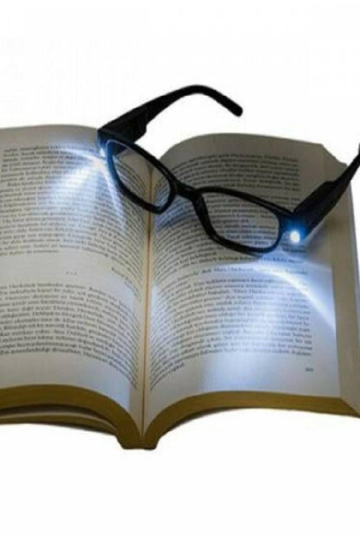 Genel Markalar Siyah Led Işıklı Kitap Okuma Gözlüğü