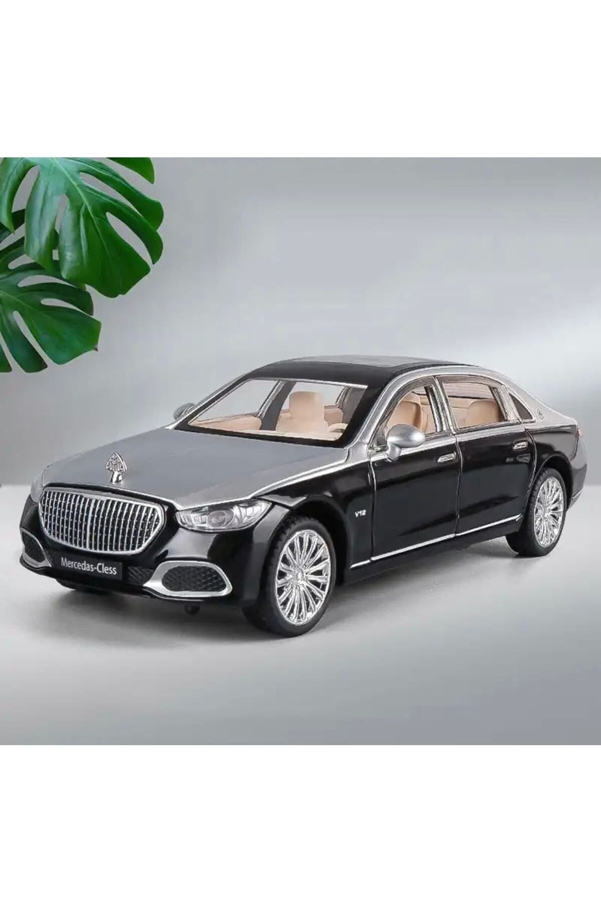 Mercedes Benz S680 Maybach 1-24 Die Cast Metal Araba Işıklı Sesli Kapılar Kaput Bagaj Açılır