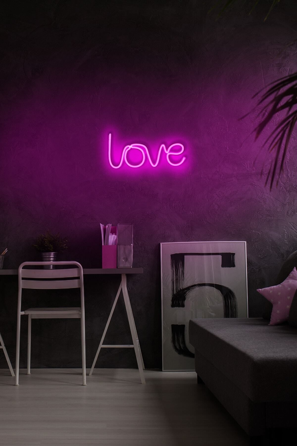 neon graph - Love - Led Dekoratif Duvar Aydınlatması Neon Duvar Yazısı Sihirli Led Mesajlar - Neongraph