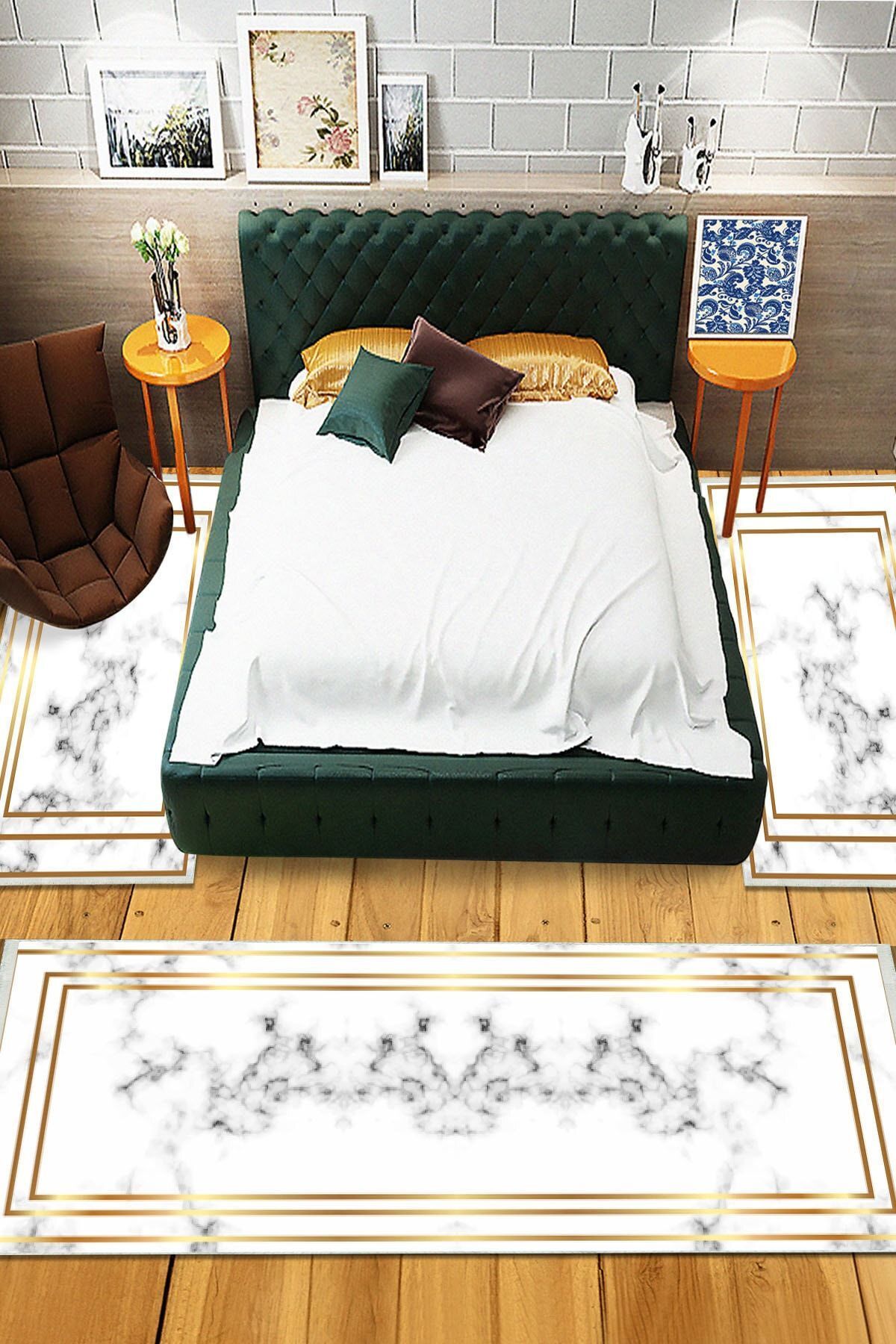 HaLıFoRuM Modern Desen 3'lü Yatak Odası Halısı Takımı - Ipeksi Sd-047