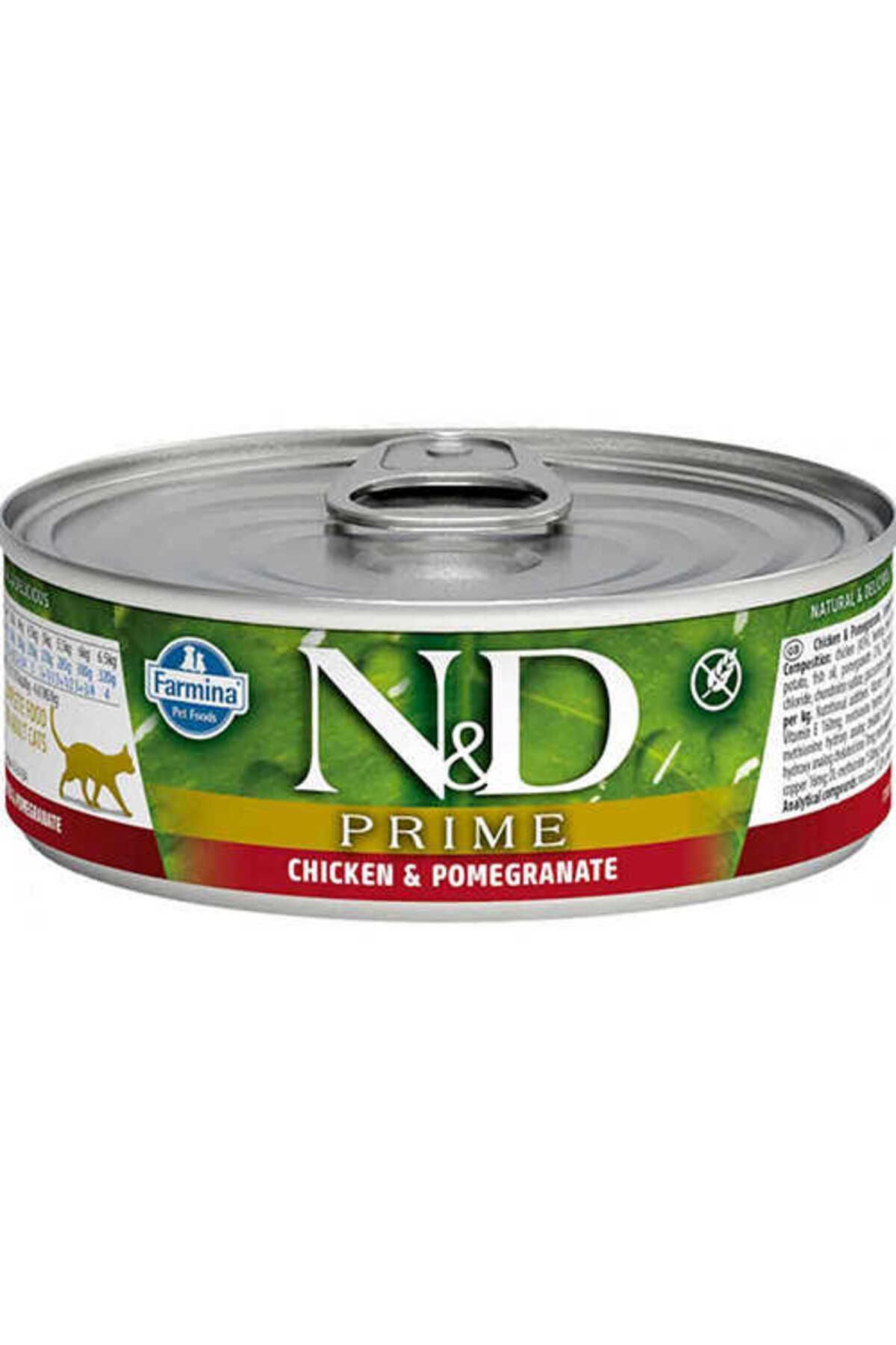 N & D Prime Tavuk Ve Narlı Konserve Kedi Maması 70 gr
