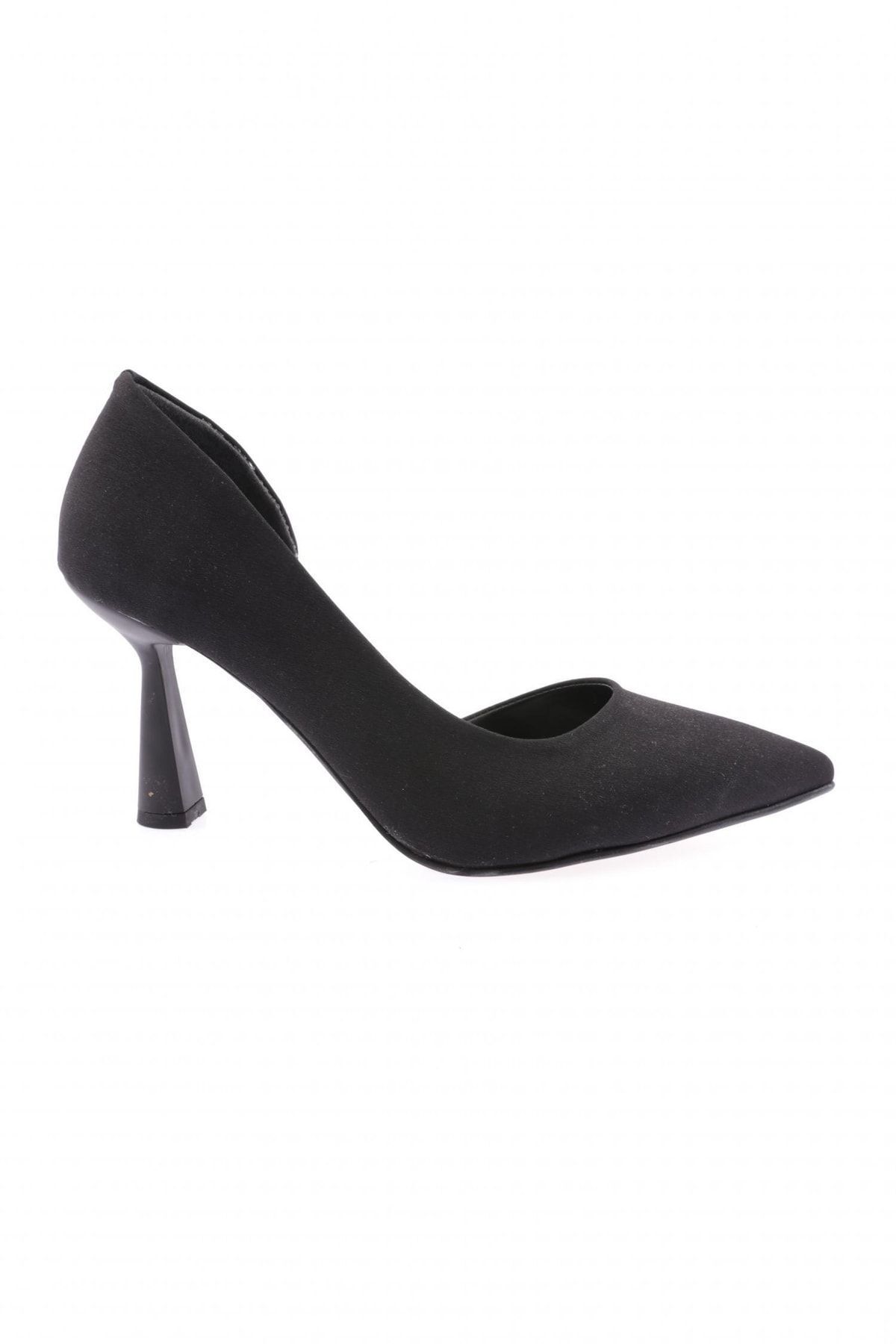 Dgn 1300-23y Kadın Sivri Burun Ince Topuklu Ayakkabı Siyah Scuba