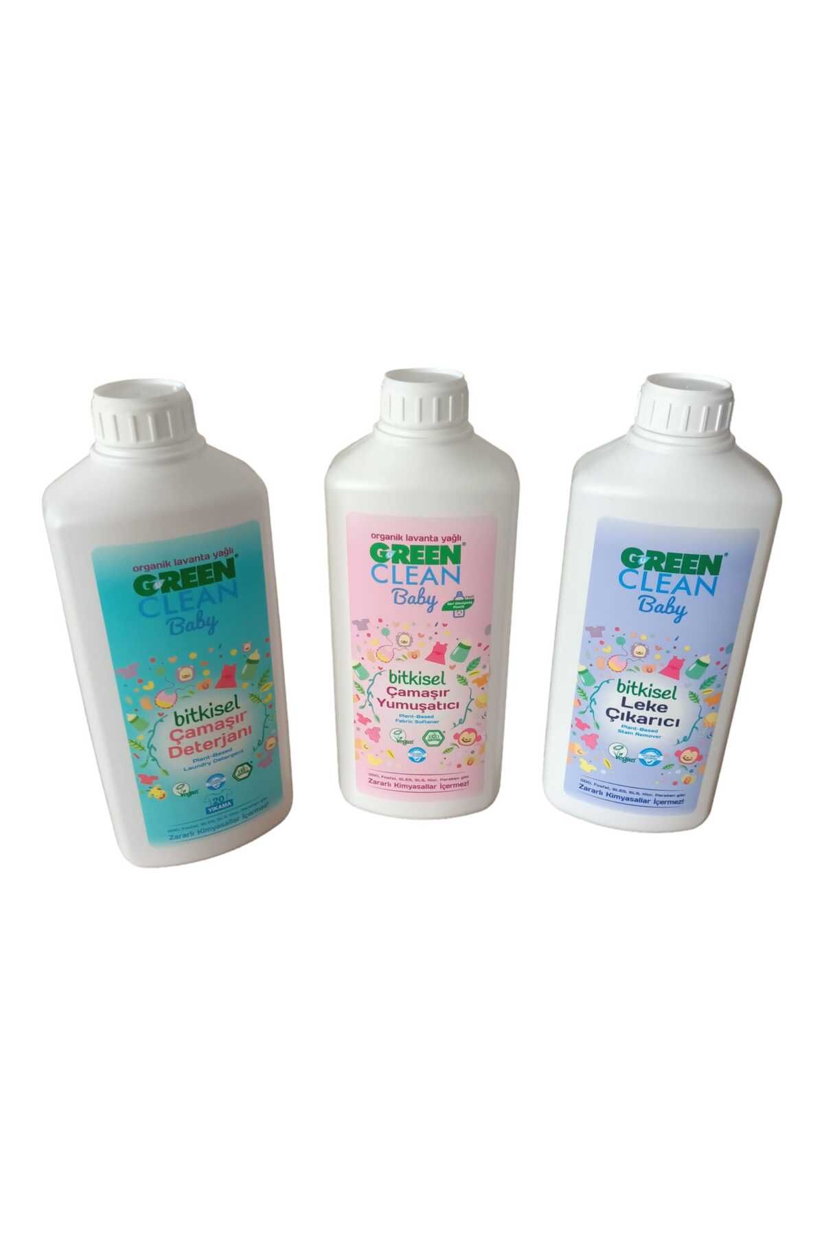 Green Clean U green Clean Baby Çamaşır Deterjanı 1 lt + Çamaşır Yumuşatıcı 1 lt + Leke Çıkarıcı 1 lt