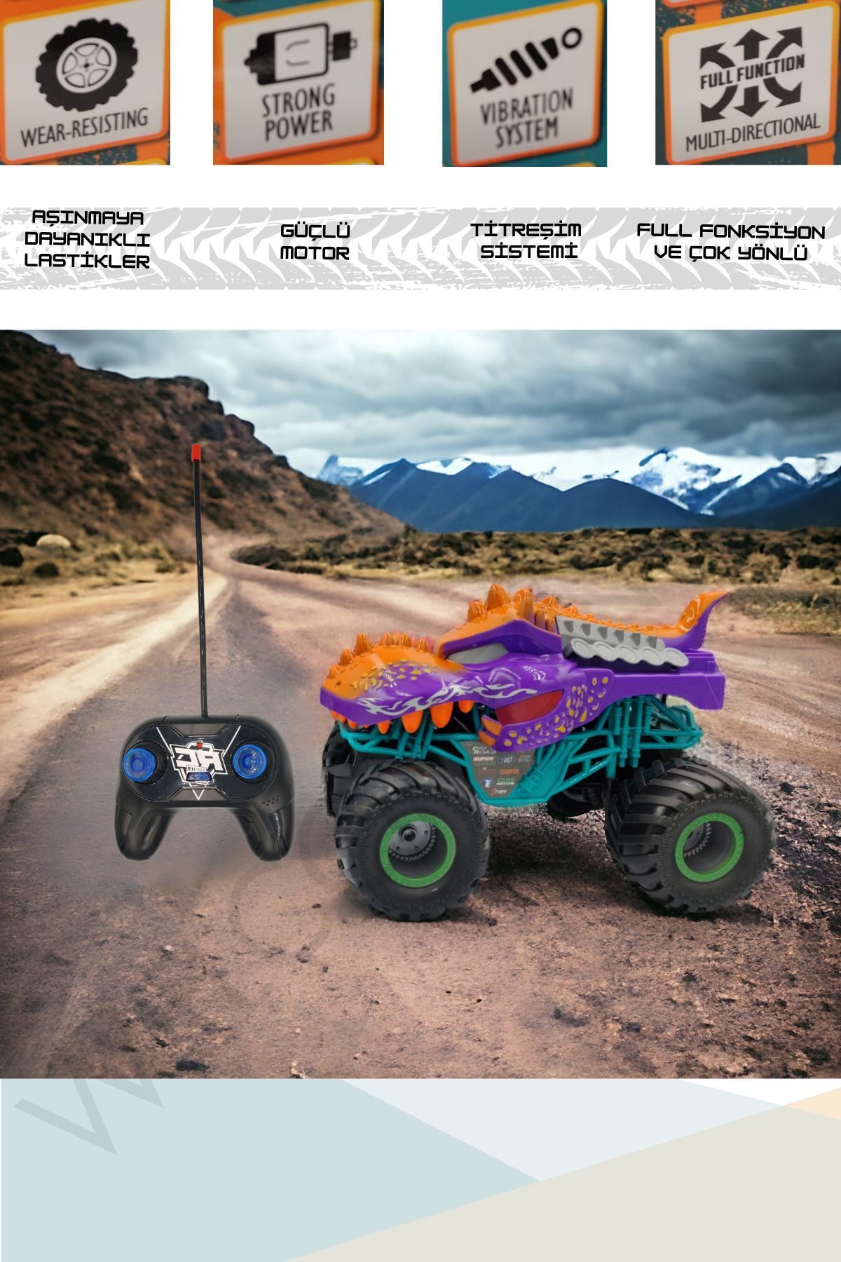 welcomein Oyuncak Uzaktan Kumandalı Full Fonksiyon Şarjlı Monster Canavar Araba