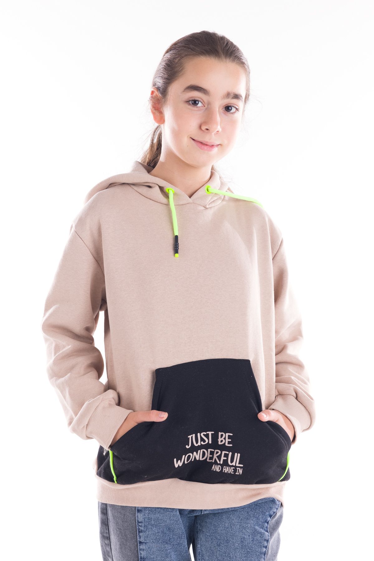 Cansın Mini Kız Çocuk Kapşonlu Sweatshirt 14164