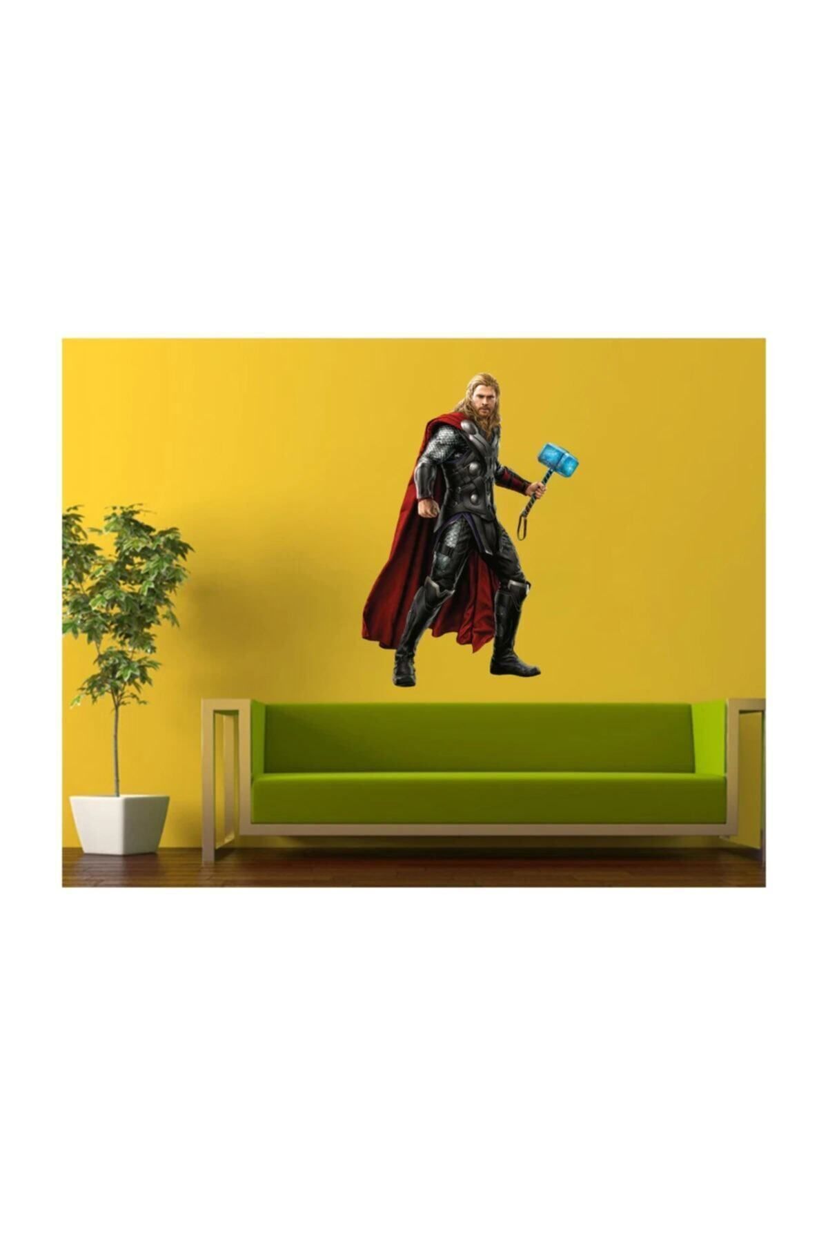 KT Decor Süper Kahramanlar Thor 3d Çizim Çocuk Odası Duvar Sticker