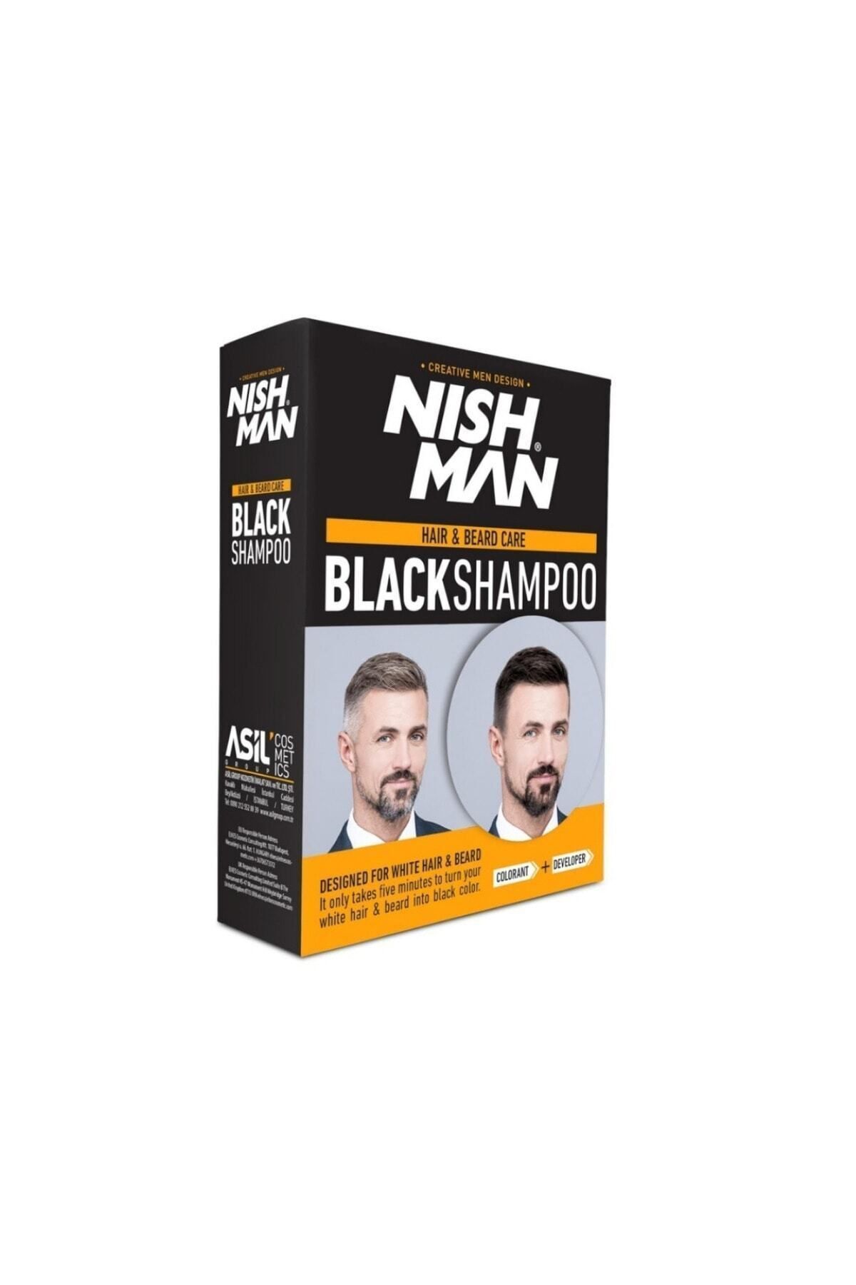 NISHMAN Doğal Beyaz Saç Ve Sakal Kapatıcı Set Şampuan 200 Ml